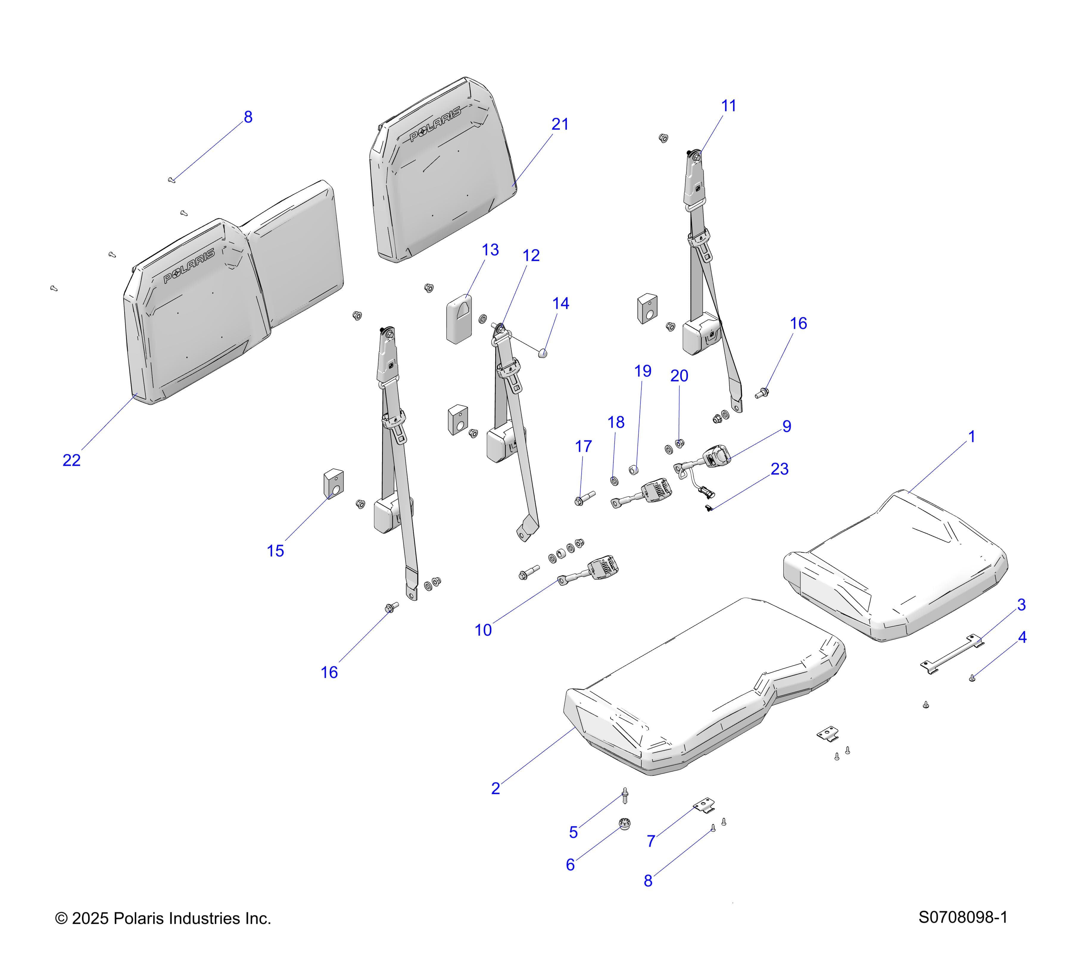 2026 RANGER 1000 CREW EPS — BODY, SEATS FRONT diagram