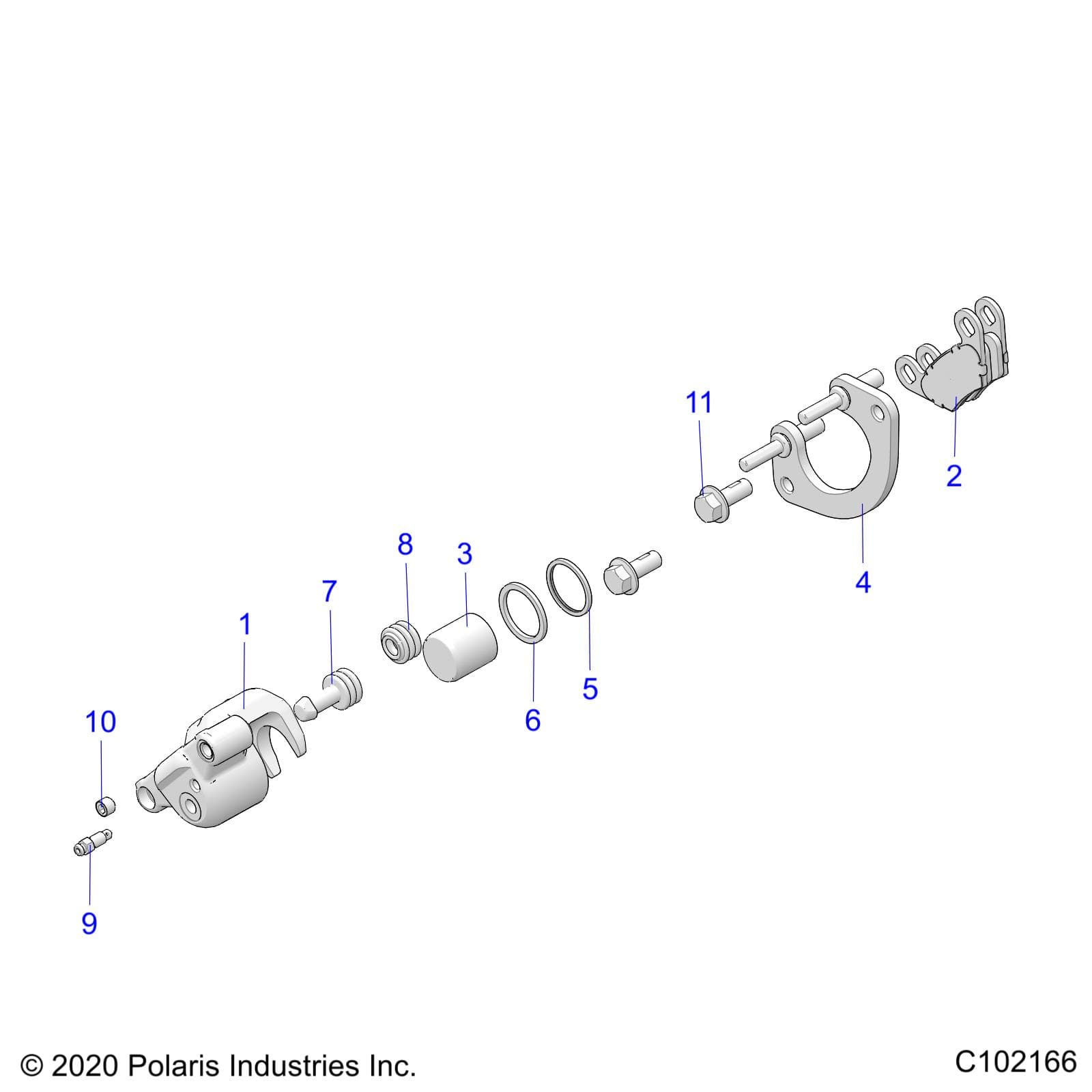 2026 SCRAMBLER 850 48" R02 - A26SVA85A4 — BRAKES, FRONT CALIPER - A26SVA85A4 (C102166) diagram