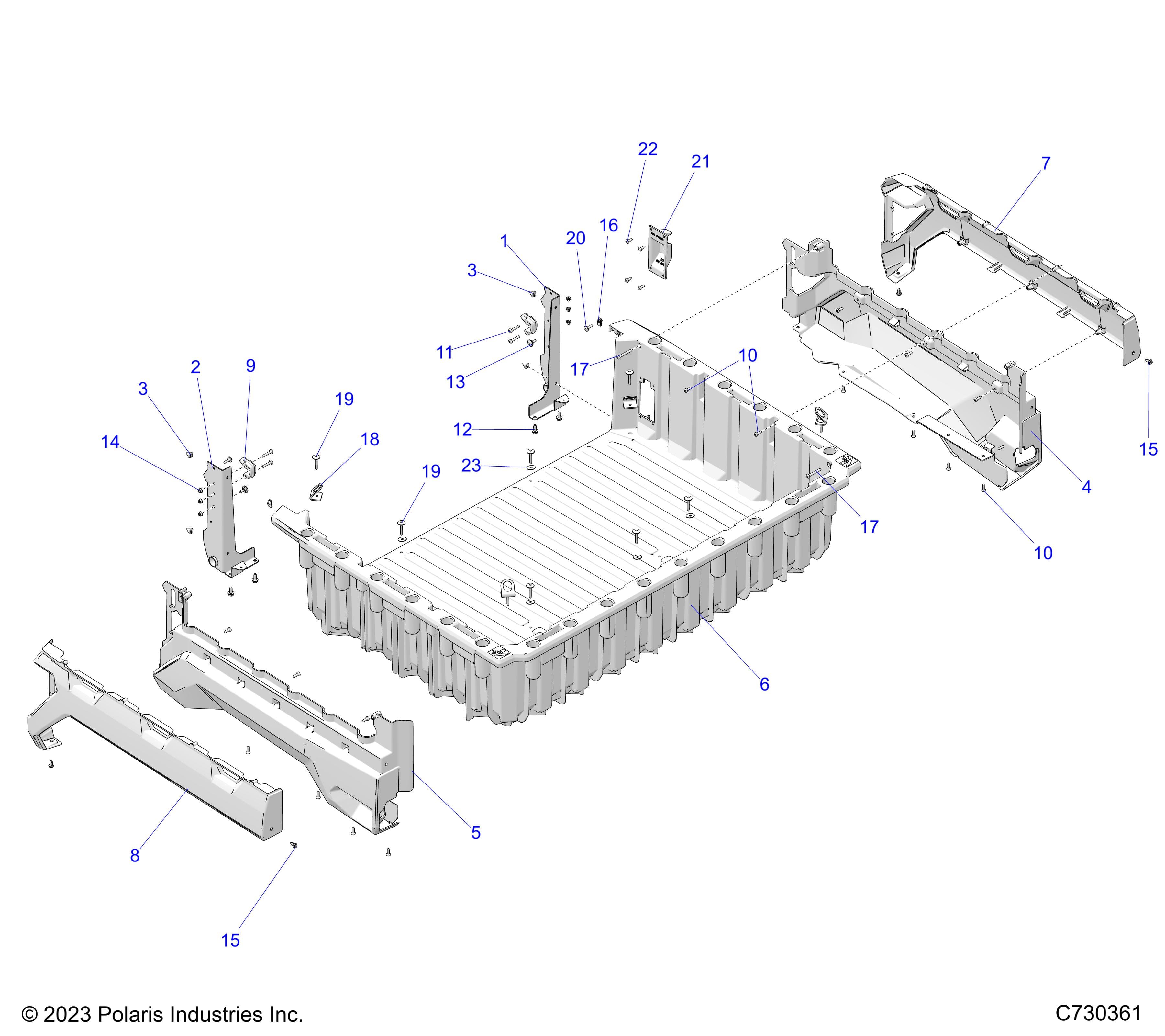 2026 RANGER 1000 XP CREW NSTR ULTIMATE TRAIL BOSS — BODY, BOX - R26RSV99AK (C730361) diagram