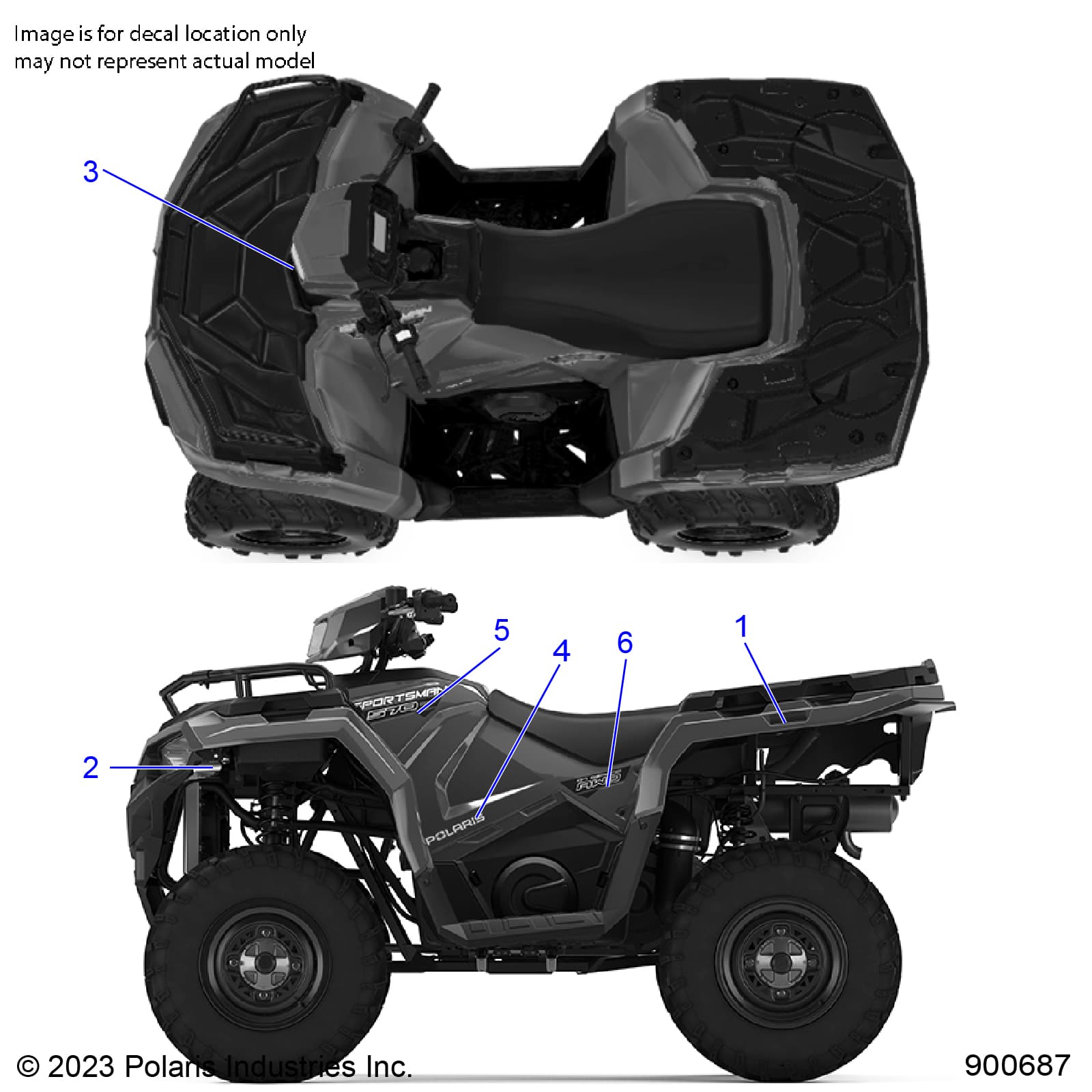 2026 SPORTSMAN 570 — BODY, DECALS, GRAPHIC - A26SEA57A1/A4/A6 (900687) diagram
