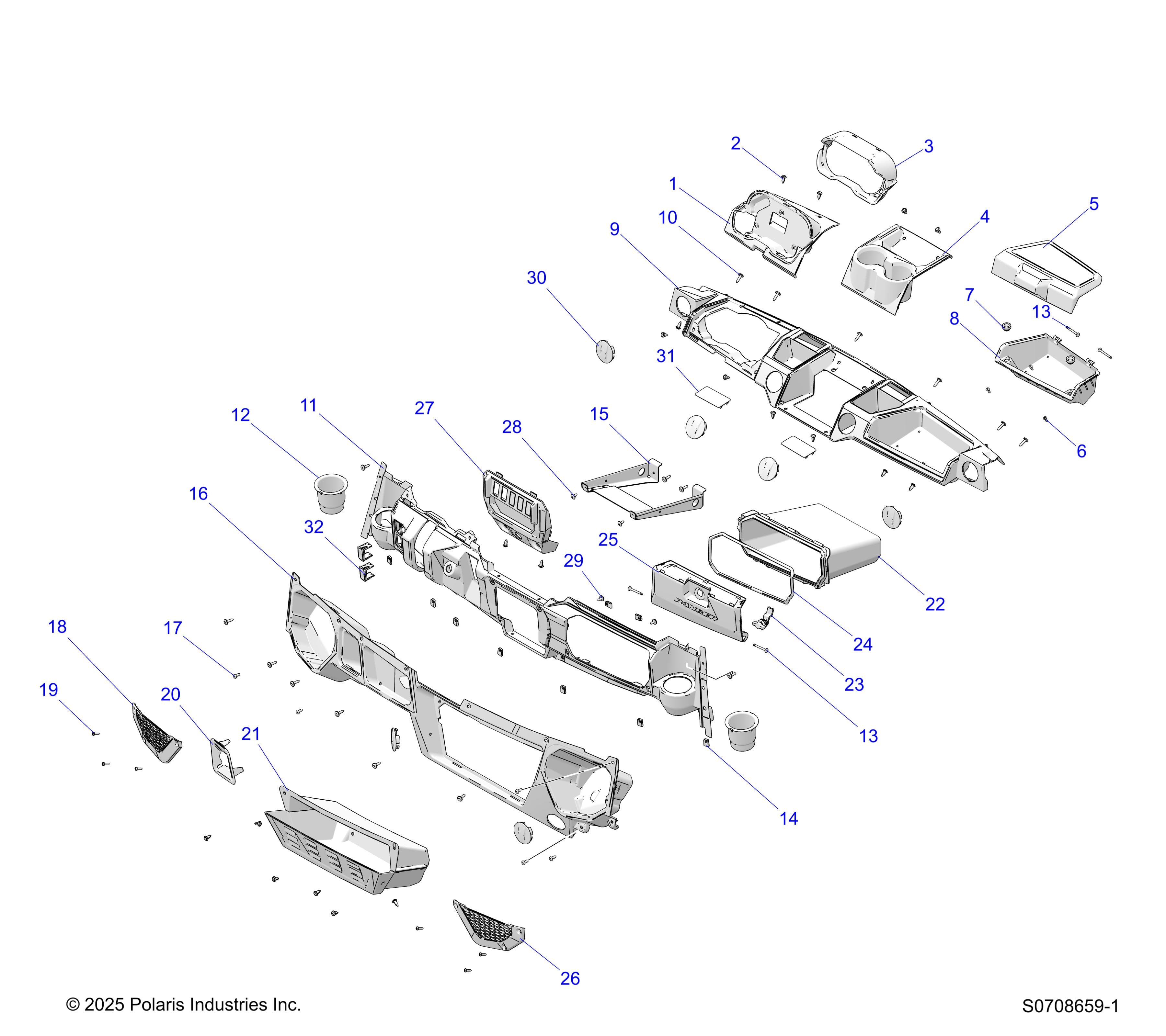 2026 RANGER 1000 XP CREW PREMIUM — BODY, DASH diagram