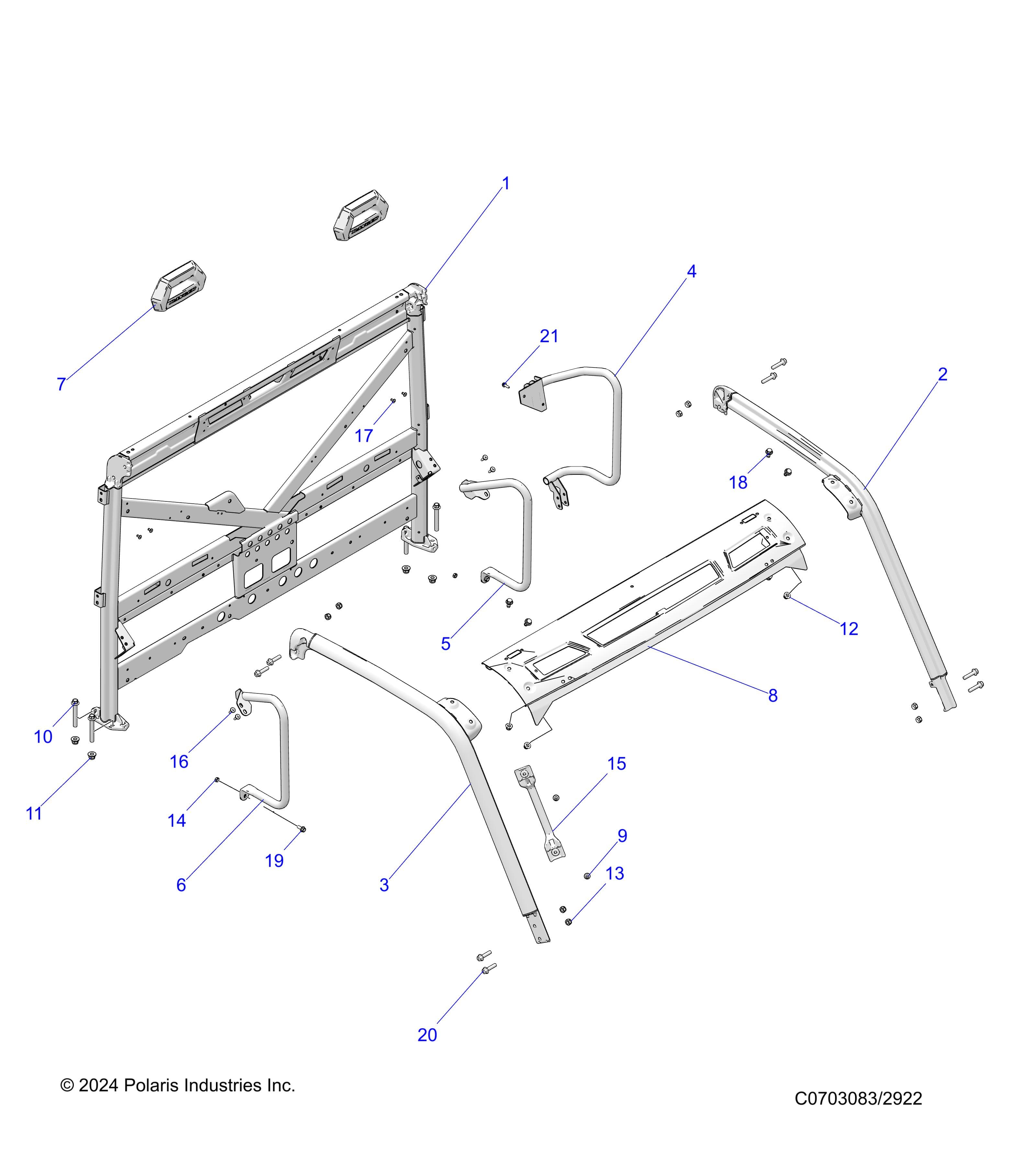 2026 RANGER 1000 EPS — CHASSIS, CAB FRAME - R26TAE99A1/A9/AF/AJ/AK/B1/B9/BF/BJ/BK (C0703083-2922) diagram