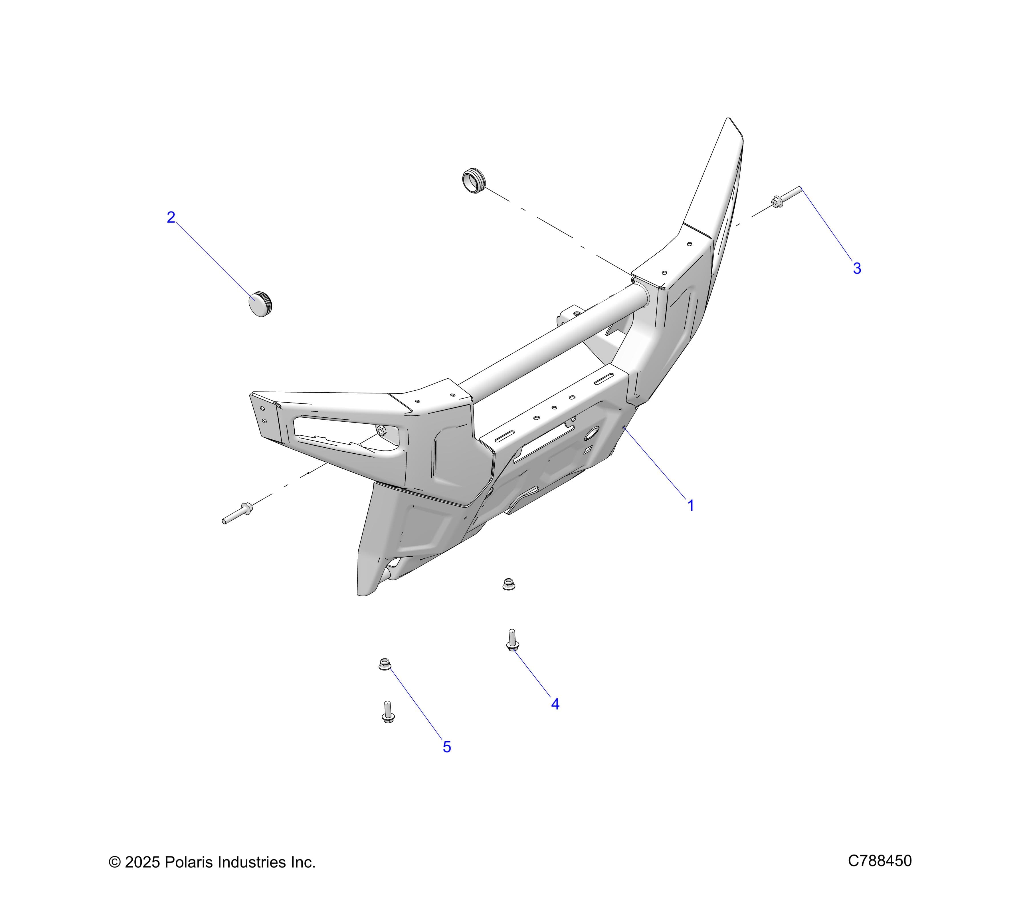 2026 RANGER 1000 XP CREW NSTR ULTIMATE TRAIL BOSS — BODY, FRONT BUMPER diagram