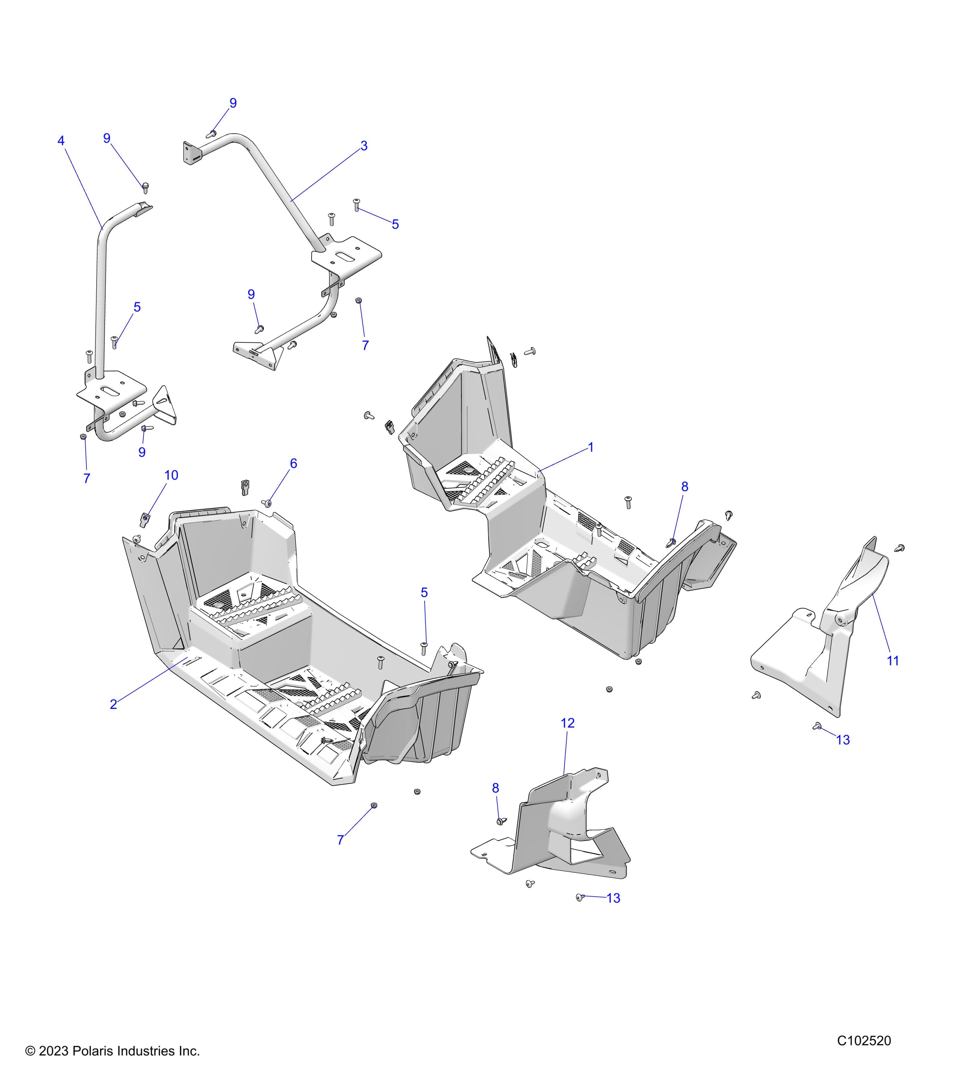 2026 SPORTSMAN TOURING 570 — BODY, FOOTWELLS - A26SDA57A7 (C102520) diagram