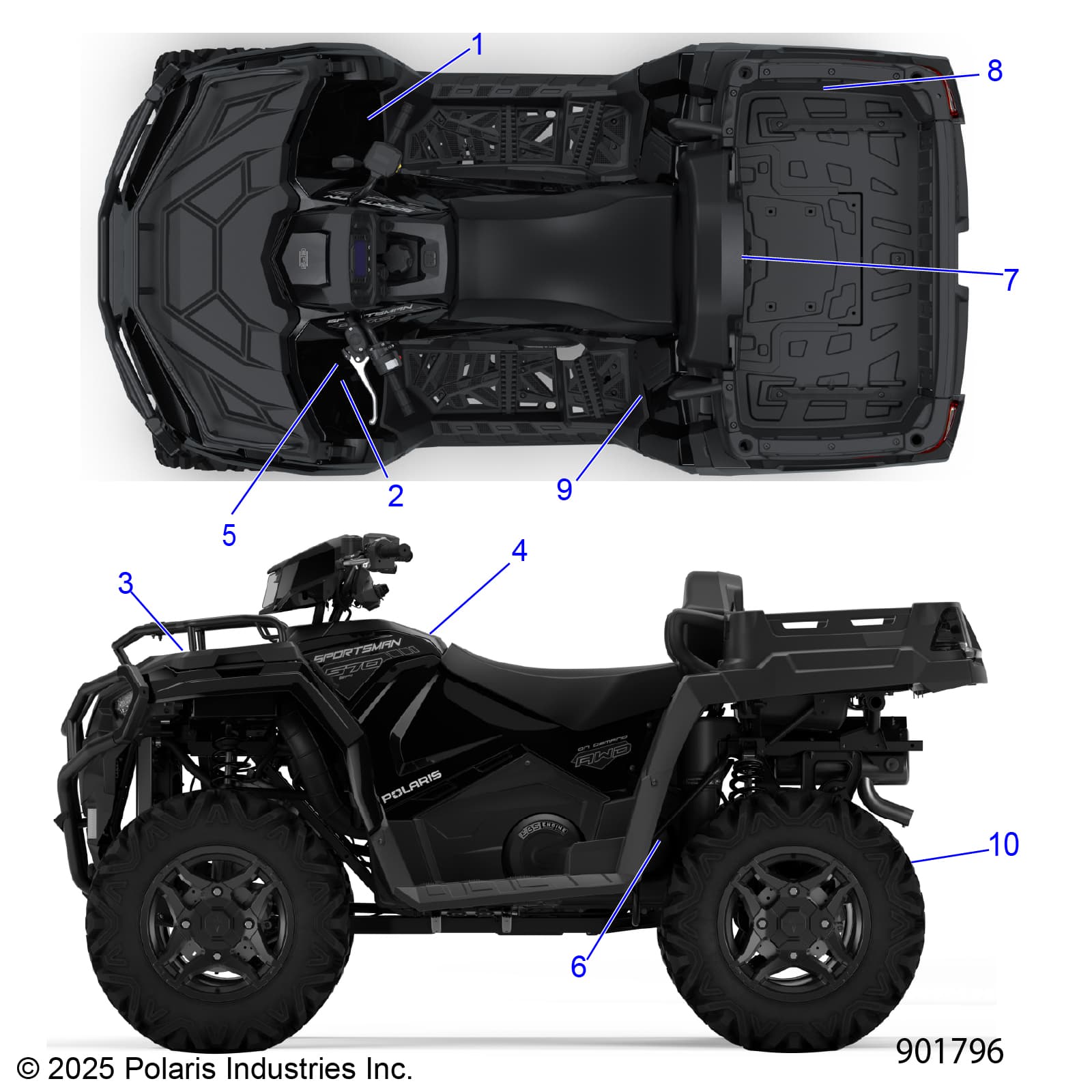 2026 SPORTSMAN 570 X2 EPS — BODY, DECALS, STANDARD - A26SWE57AL (901796) diagram
