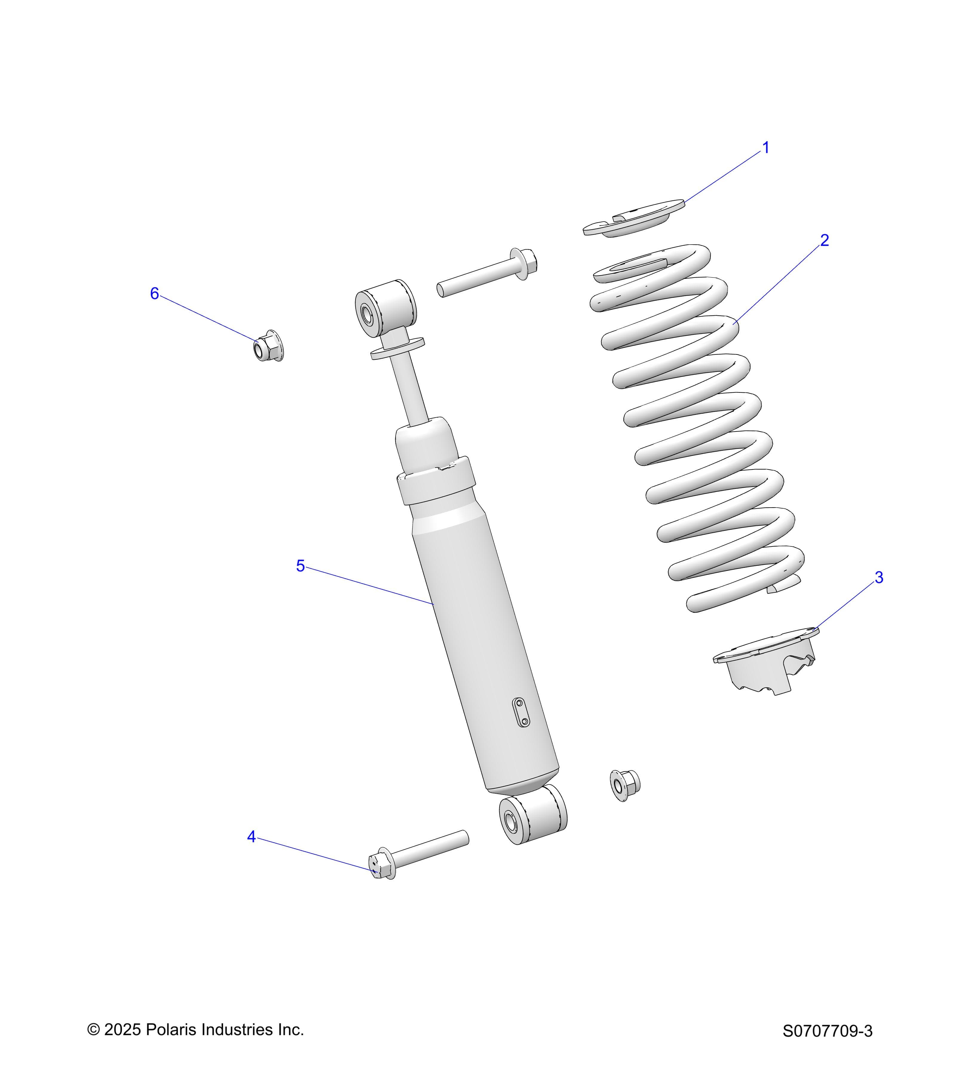 2026 RANGER 500 — SUSPENSION, REAR SHOCK & SPRING diagram