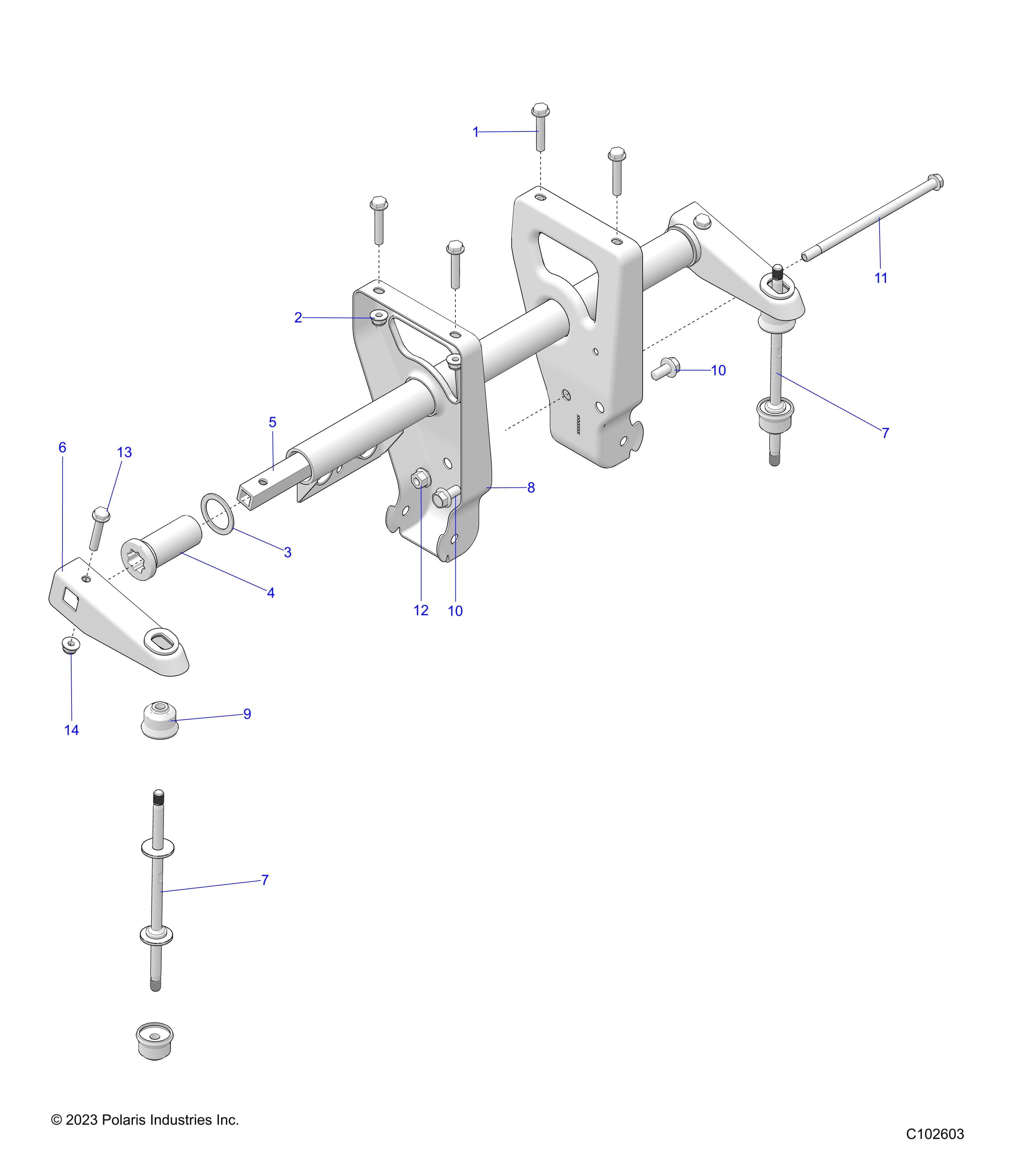 2026 SPORTSMAN 570 X2 EPS — SUSPENSION, TORSION BAR - A26SWE57AL (C102603) diagram