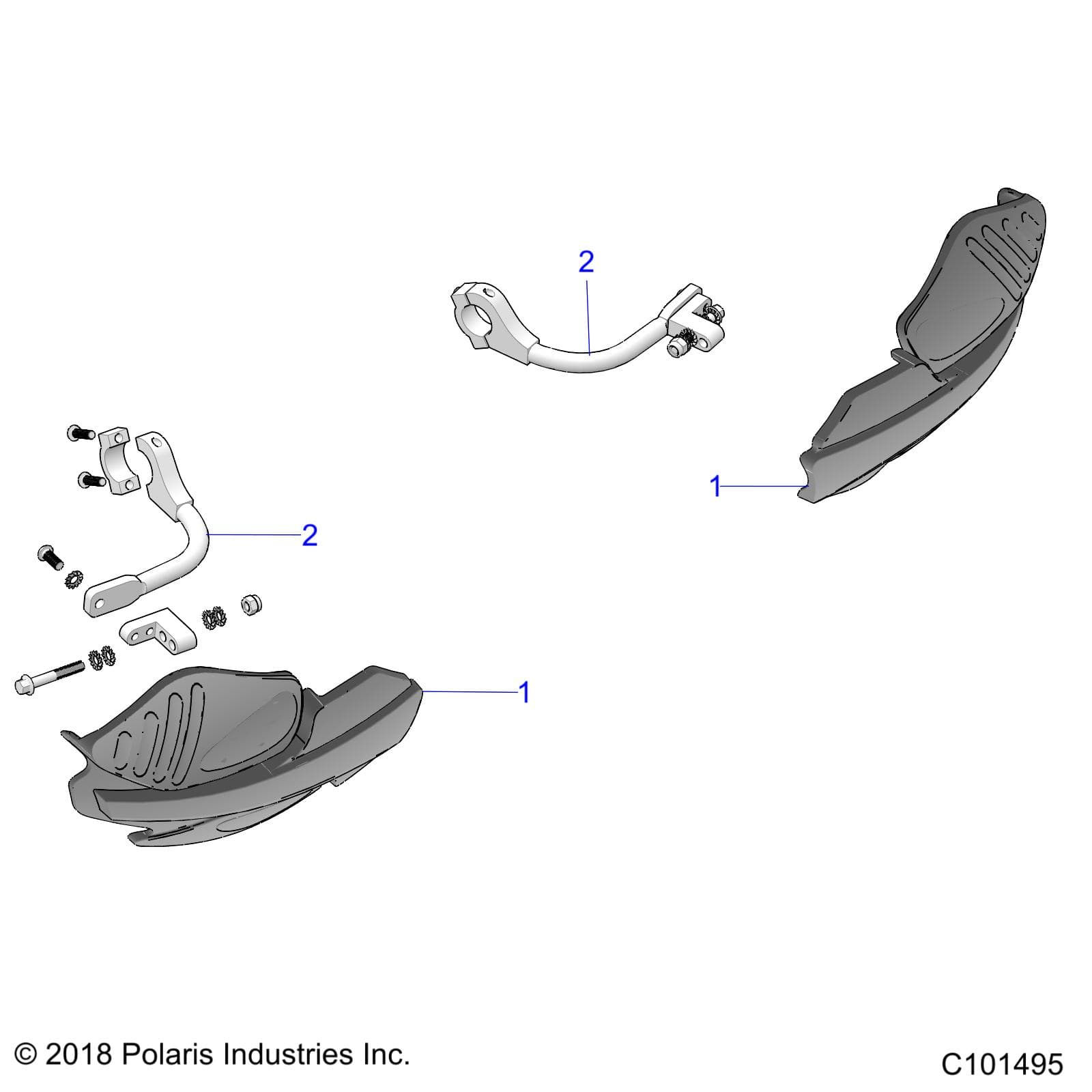 2026 SPORTSMAN TOURING XP 1000 R01 - A26SYY95AK — BODY, HANDGUARDS - A26SYY95AK (C101495) diagram
