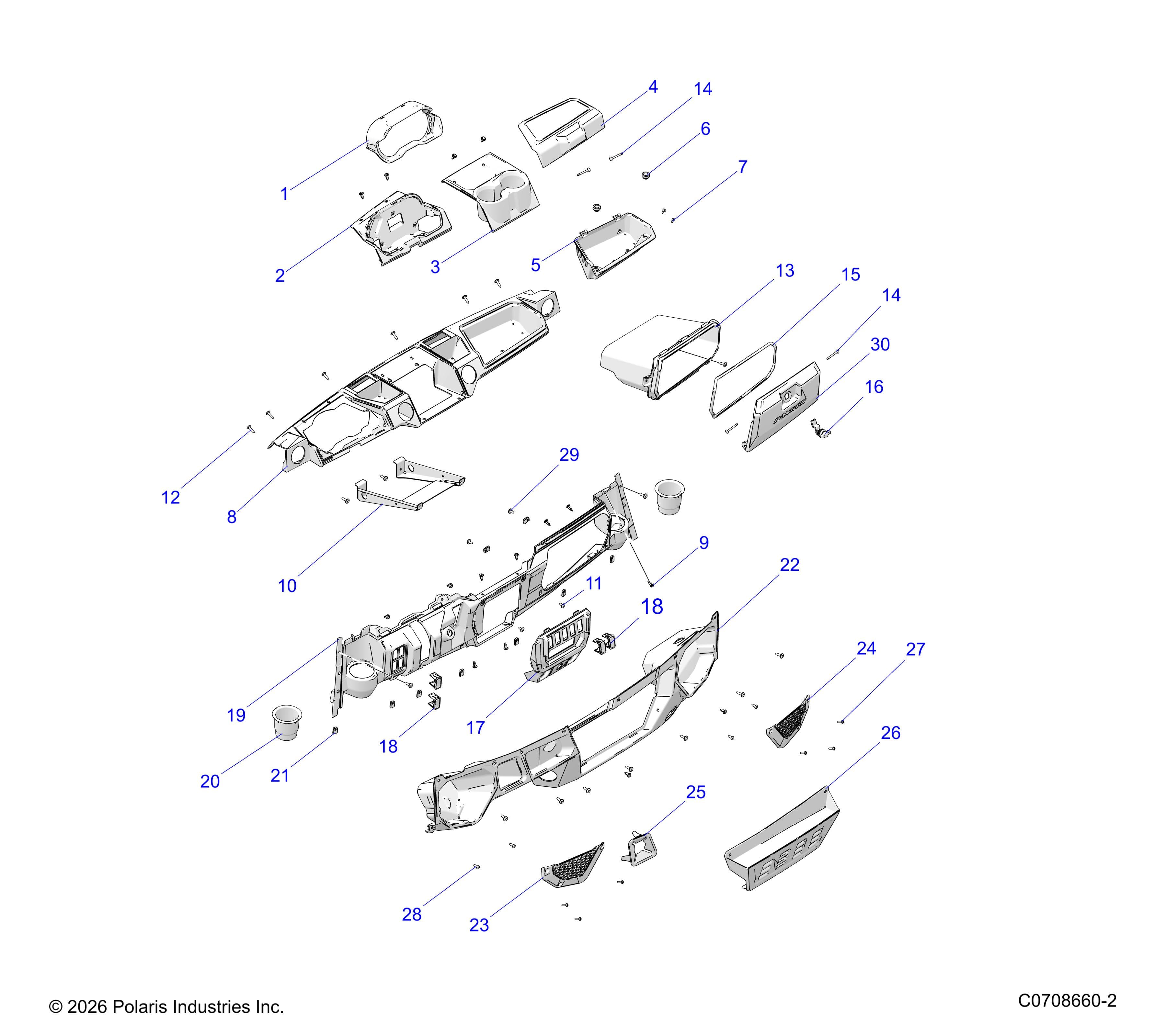 2026 RANGER 1000 XP CREW NSTR PREMIUM — BODY, DASH diagram