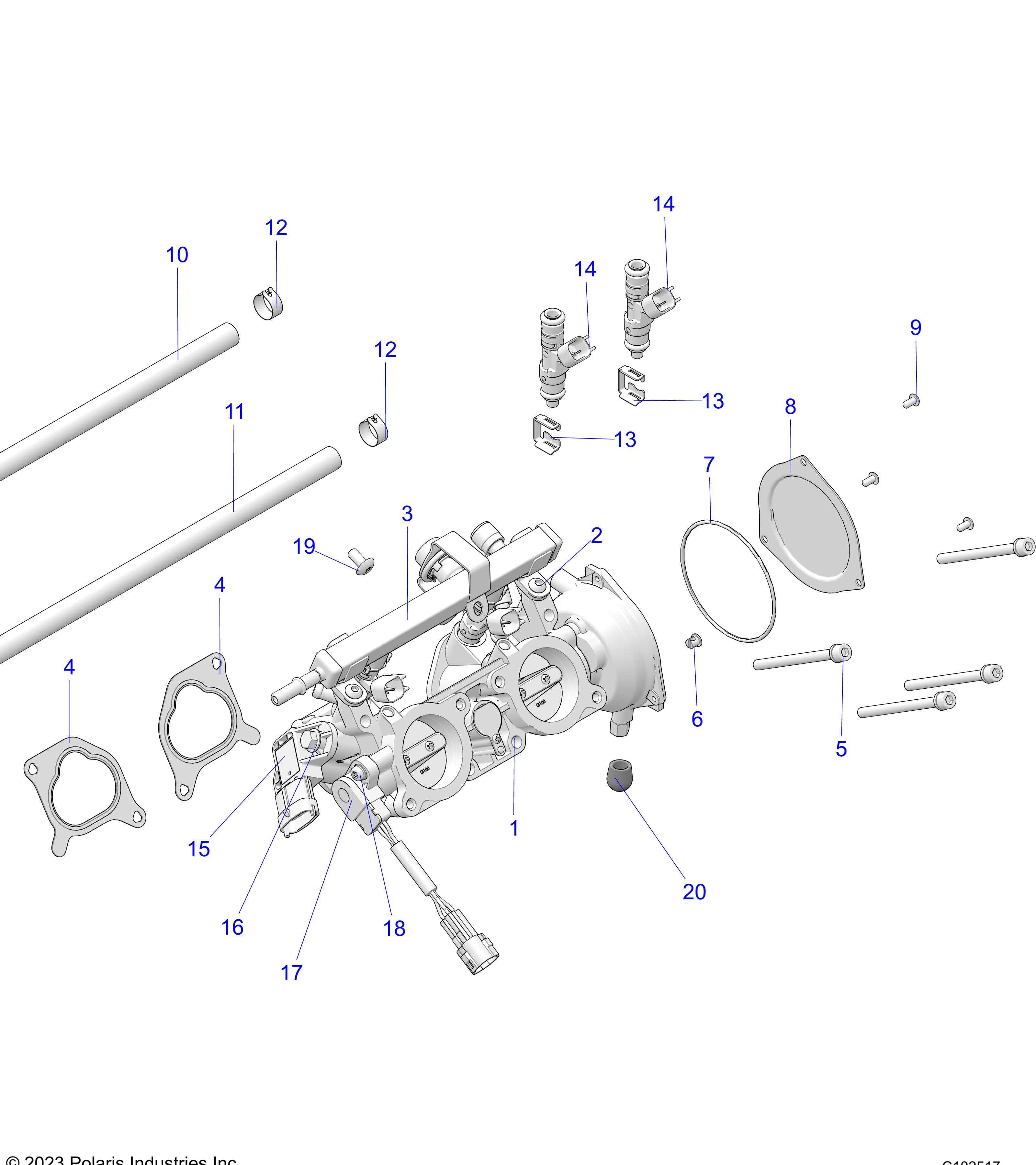 2026 SPORTSMAN TOURING XP 1000 R01 - A26SYY95AK — ENGINE, THROTTLE BODY - A26SYY95AK (C102517) diagram