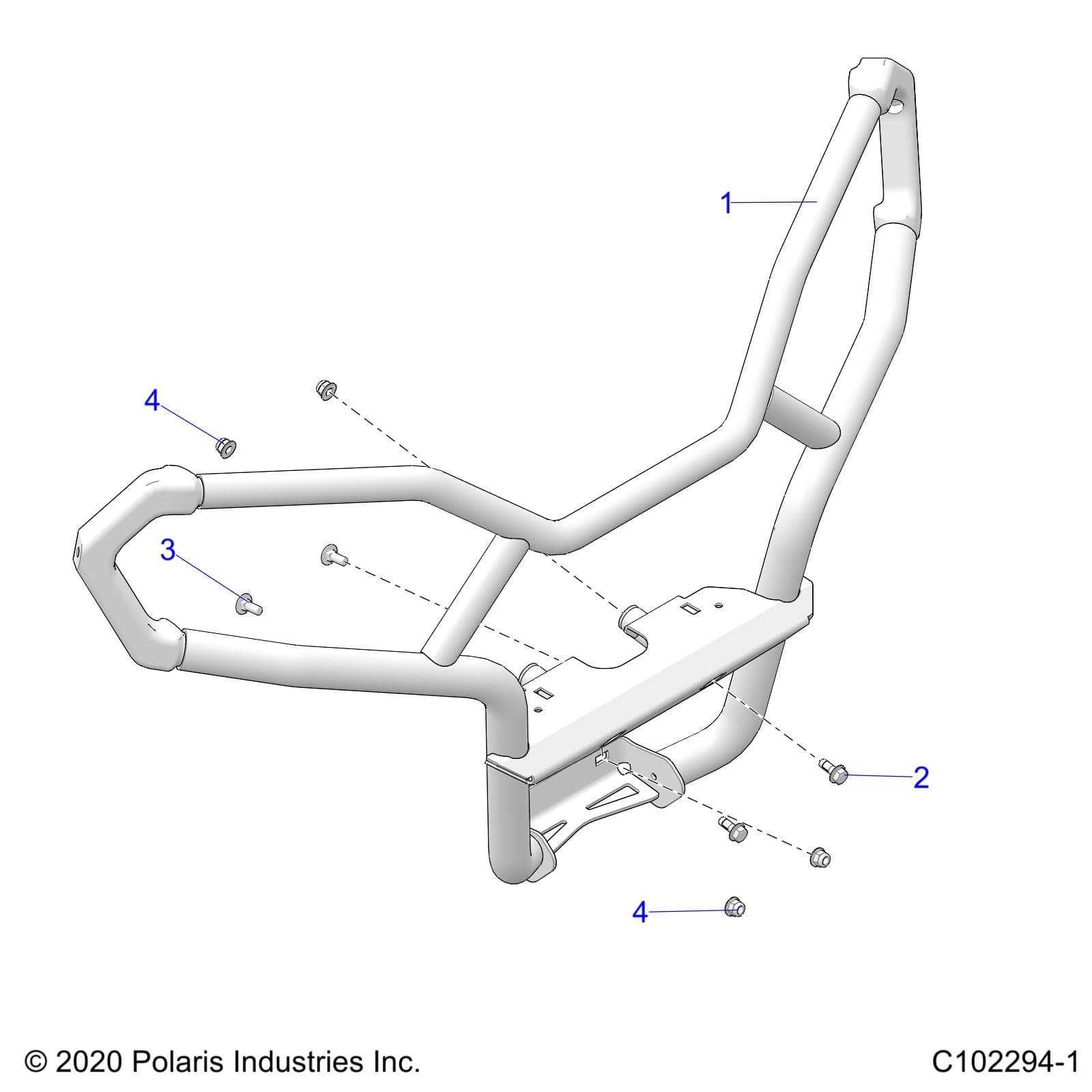 2026 SPORTSMAN 570 UTL 49S — BODY, FRONT BUMPER, TRAIL - A26SHR57AG (C102294-1) diagram