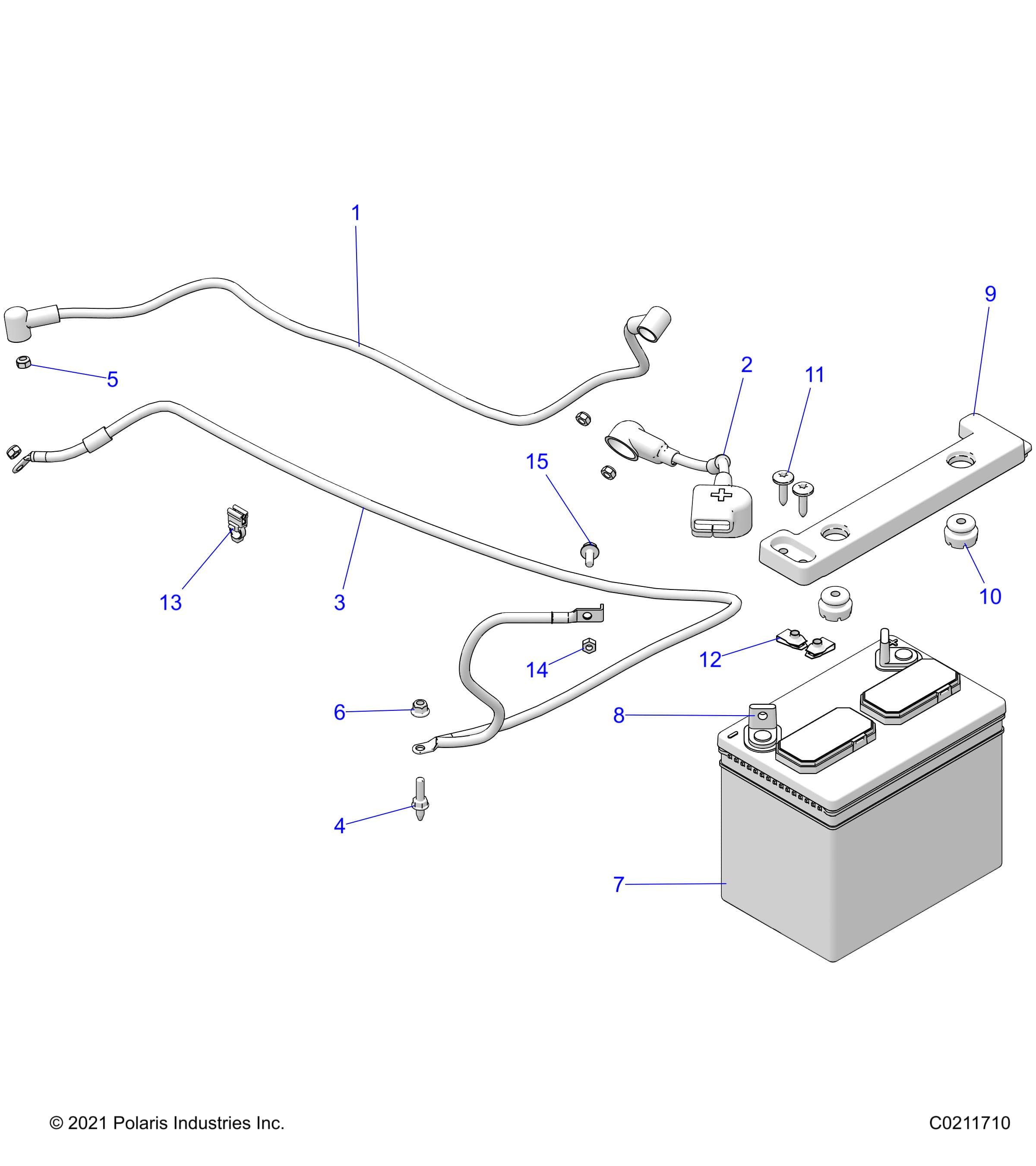 2026 SPORTSMAN 570 6X6 EPS 49S — ELECTRICAL, BATTERY - A26SKE57A1 (C0211710) diagram