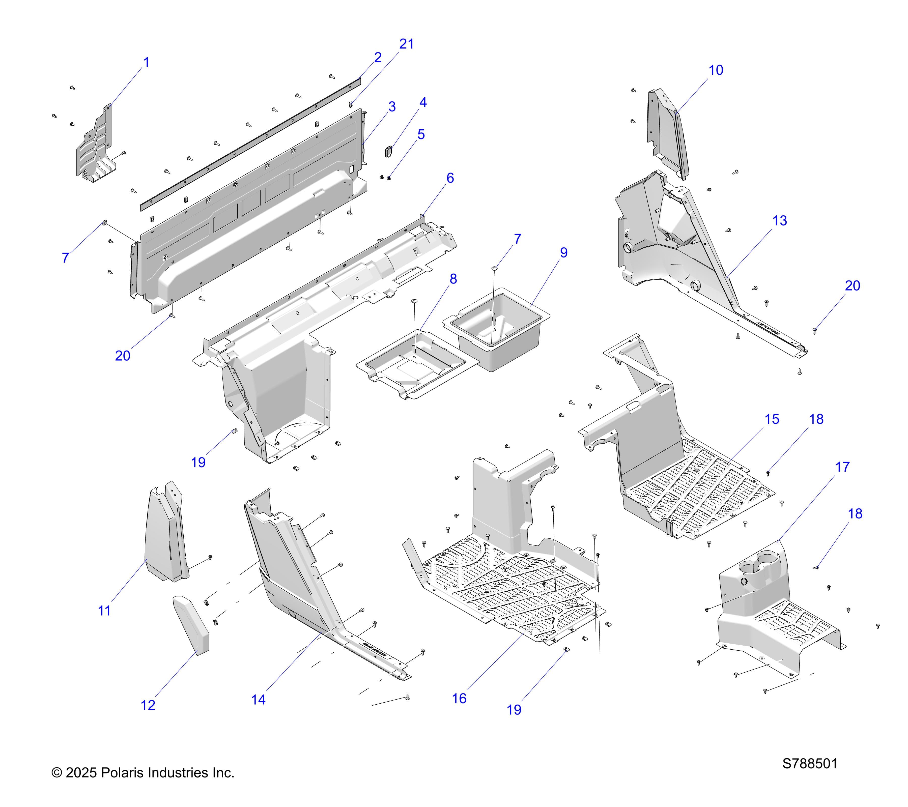 2026 RANGER 1000 XP CREW PREMIUM — BODY, FLOOR, REAR - R26RSE99A9/B9/AF/BF/AH/BH/AB/BB/AS/BS  (C788501) diagram