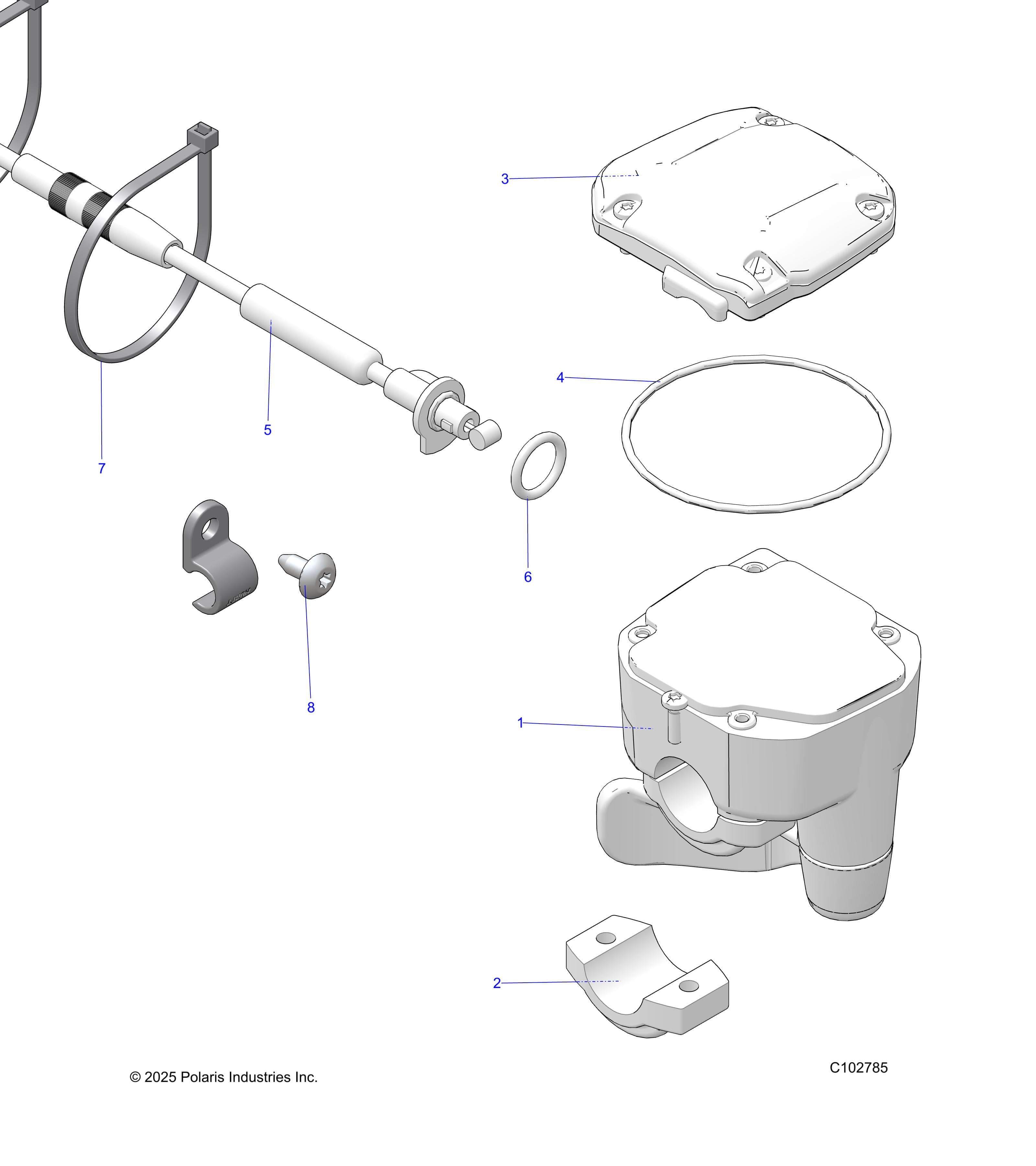 2026 SPORTSMAN TOURING 570 PREM — STEERING, CONTROLS, THROTTLE ASM. and CABLE - A26SDZ57AB (C102785) diagram