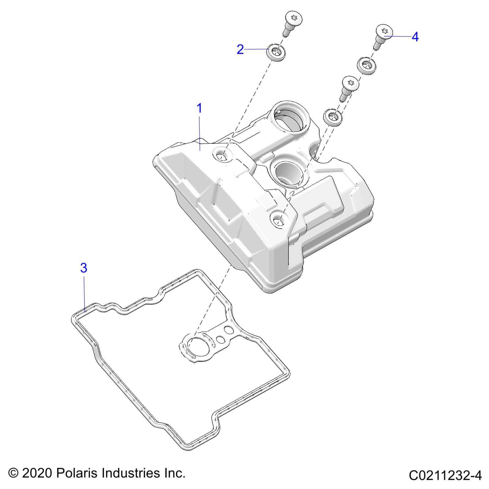 2026 SPORTSMAN 570 EPS — ENGINE, VALVE COVER - A26SEE57A1/A4/A6/A9/B1/B4/B6 (C0211232-4) diagram