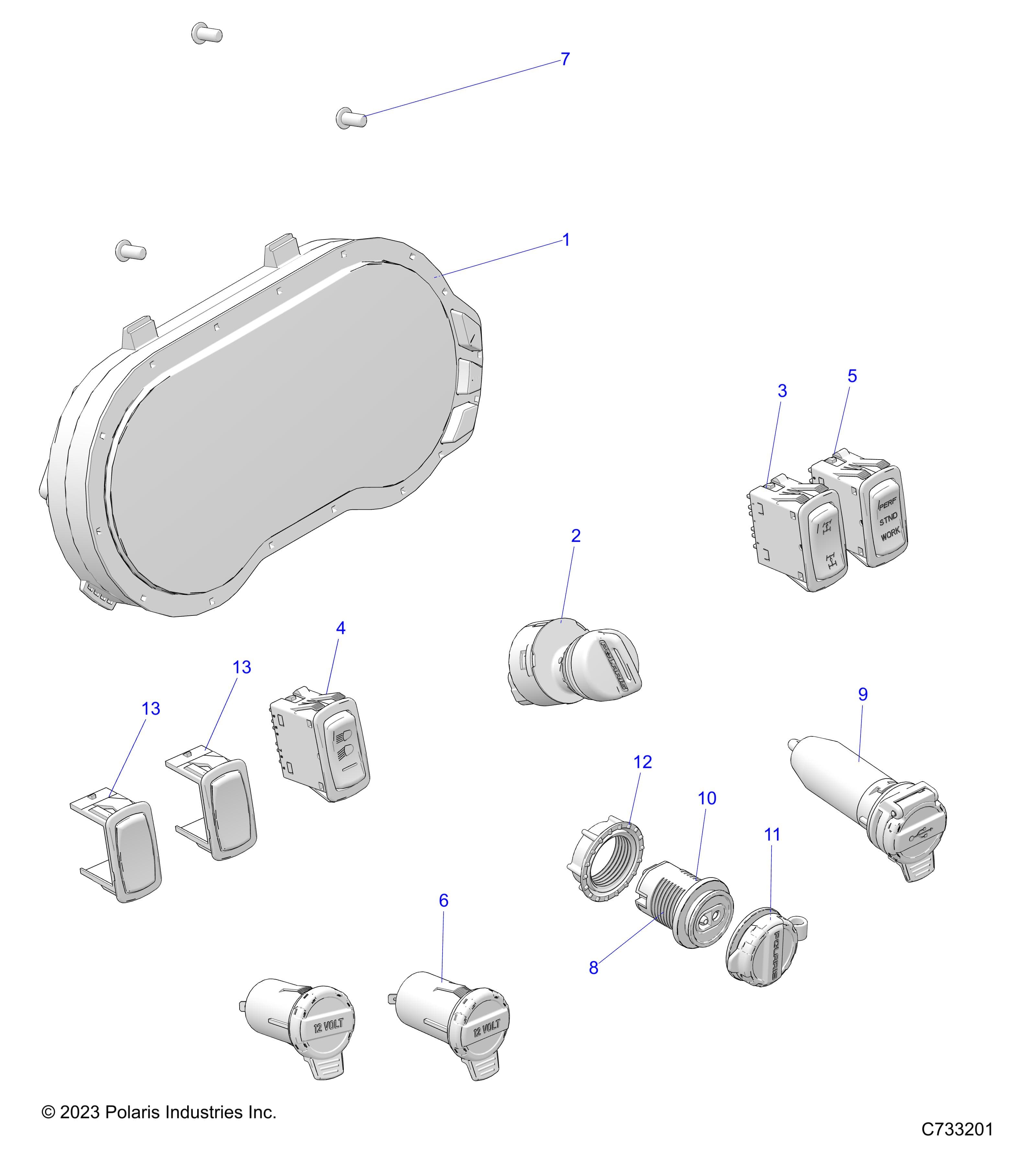 2026 RANGER 1000 XP CREW PREMIUM — ELECTRICAL, DASH INSTRUMENTS - R26RSE99A9/B9/AF/BF/AH/BH/AB/BB/AS/BS (C733201) diagram