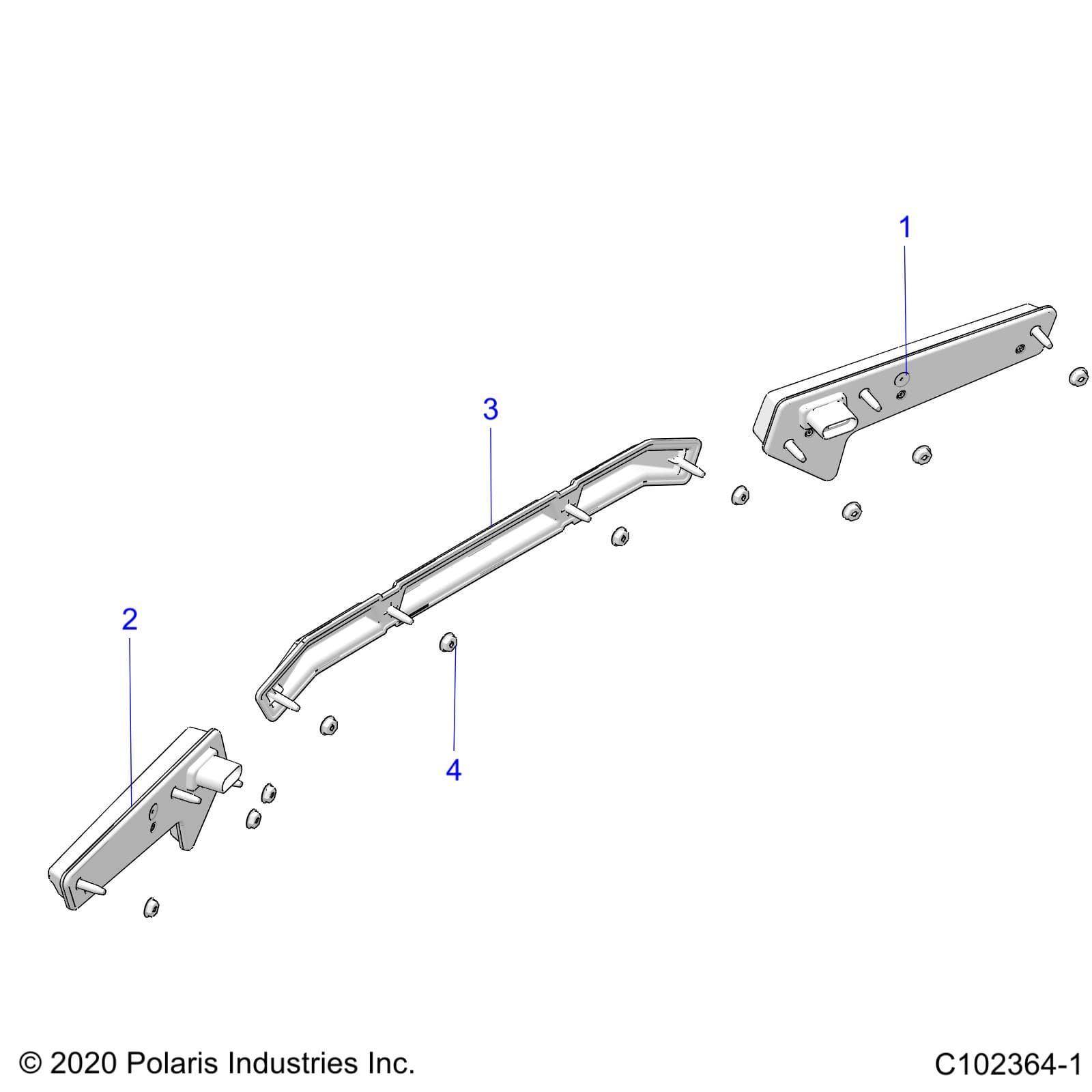 2026 SPORTSMAN 850 TRAIL 49 R01 - A26SXZ85A9/AN/AZ — ELECTRICAL, TAILLIGHTS - A26SXZ85A9/AN/AZ (C102364-1) diagram