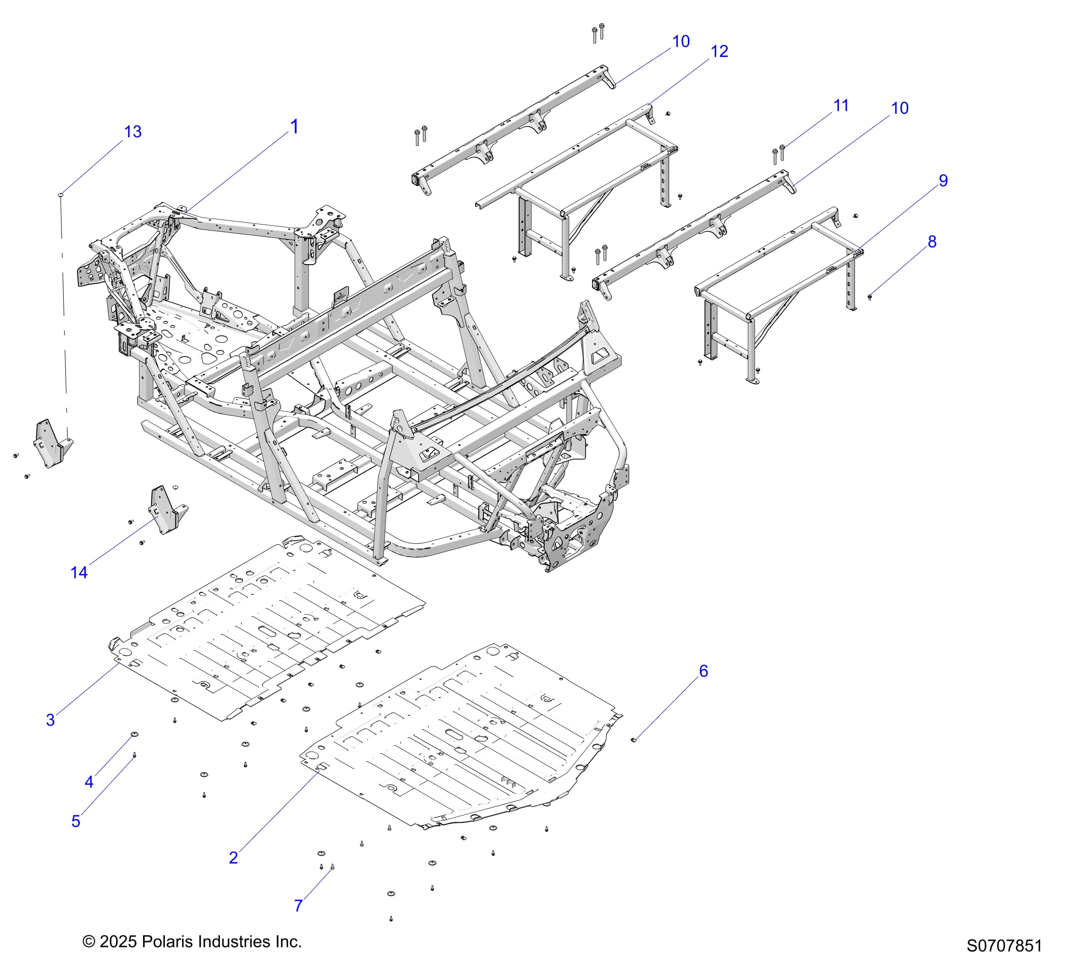 2026 RANGER 1000 XP CREW NSTR ULTIMATE TRAIL BOSS — CHASSIS, MAIN FRAME & SKID PLATES diagram