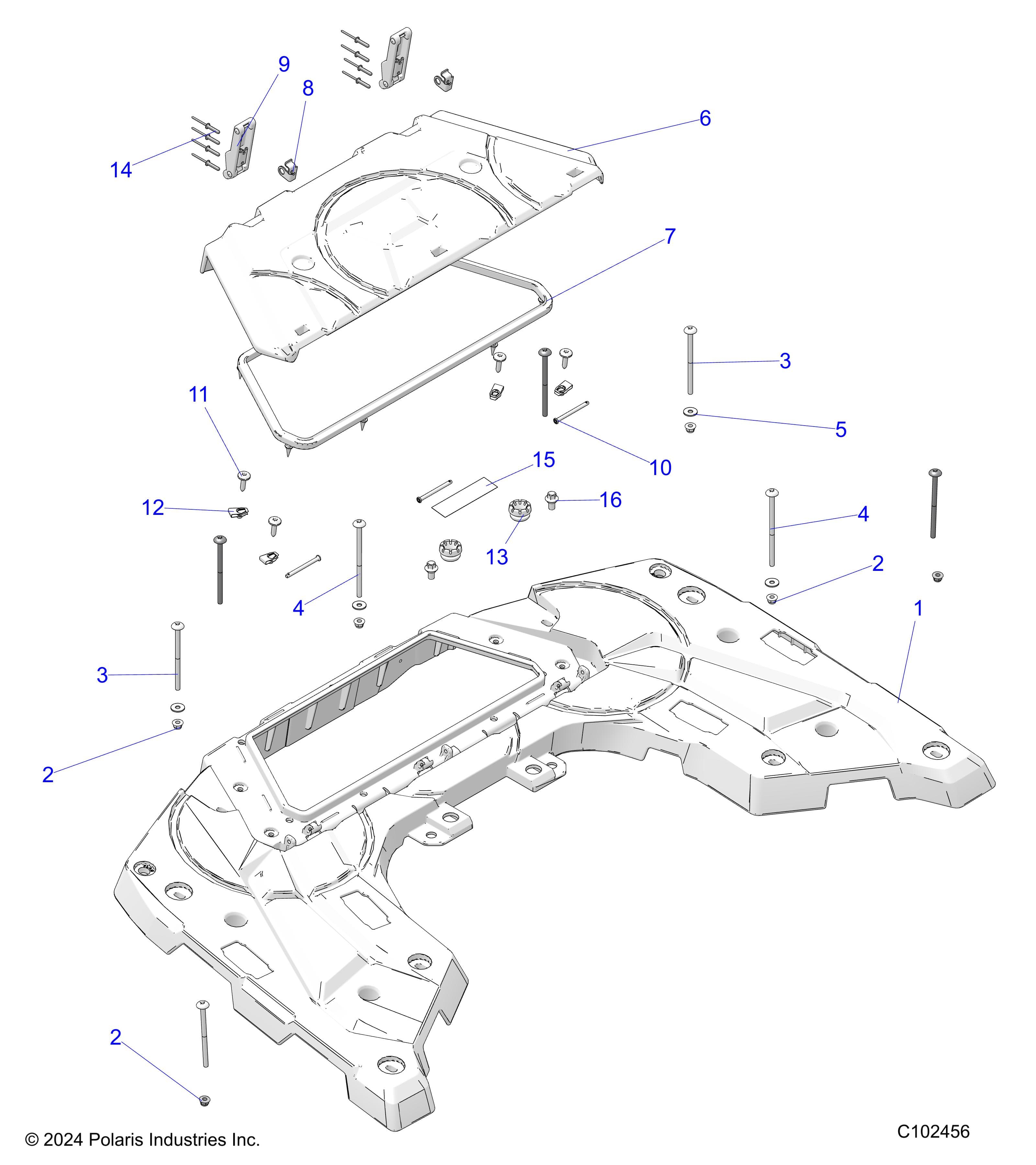 2026 SPORTSMAN TOURING 570 PREM — BODY, REAR RACK - A26SDZ57AB (C102456) diagram