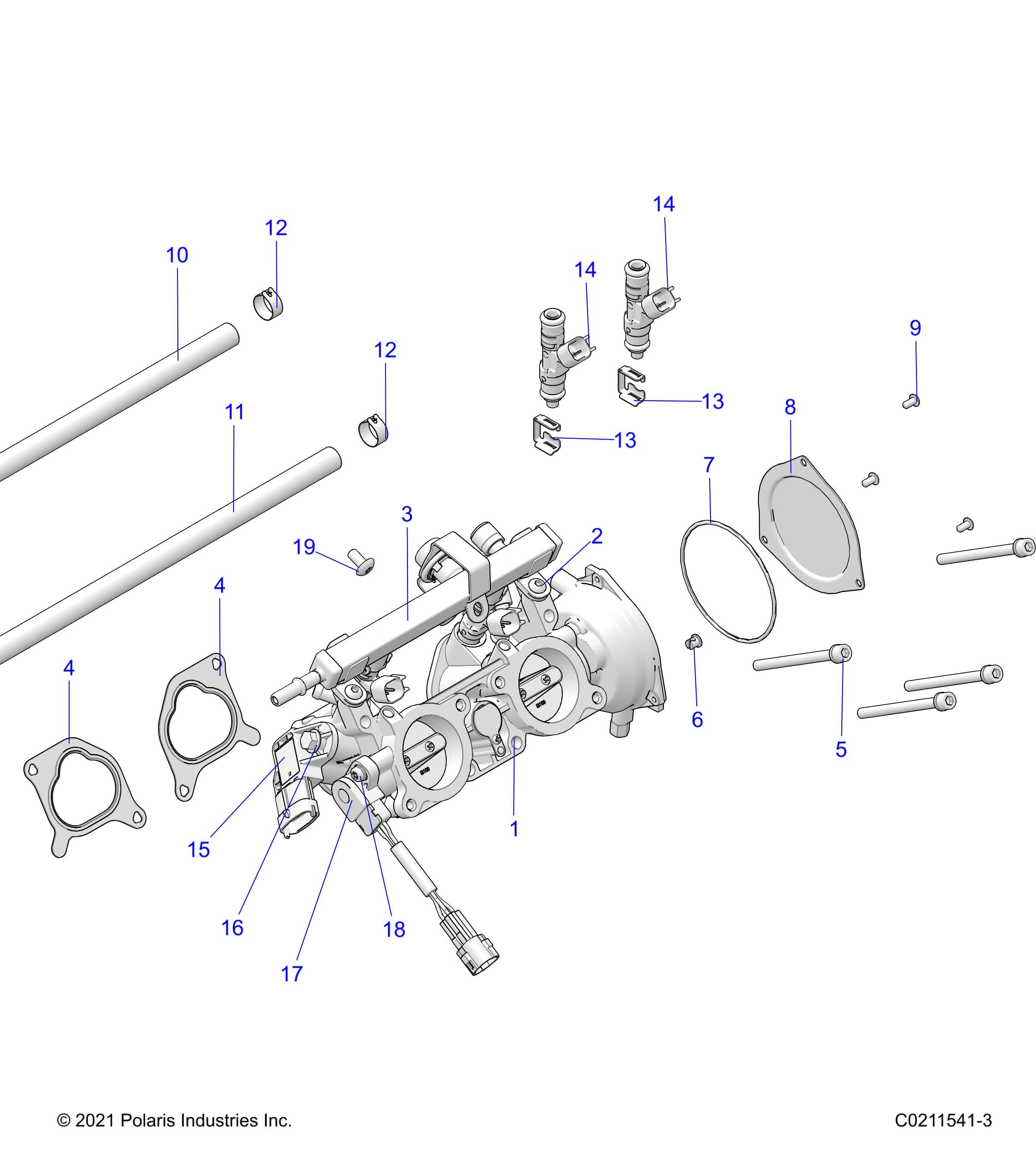 2026 SPORTSMAN 850 48" R02 - A26SXA85A1 — ENGINE, THROTTLE BODY - A26SXA85A1 (C0211541-3) diagram