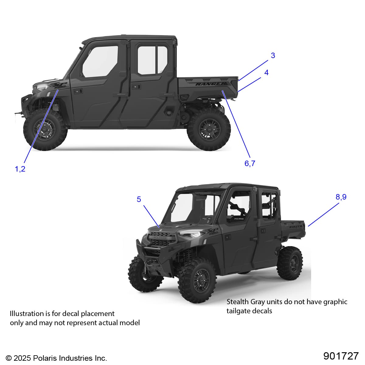 2026 RANGER 1000 XP CREW NSTR ULTIMATE — BODY, DECALS, GRAPHIC - R26RSY99A9/AF/AH/AB/AS/B9/BF/BH/BB/BS (901727) diagram