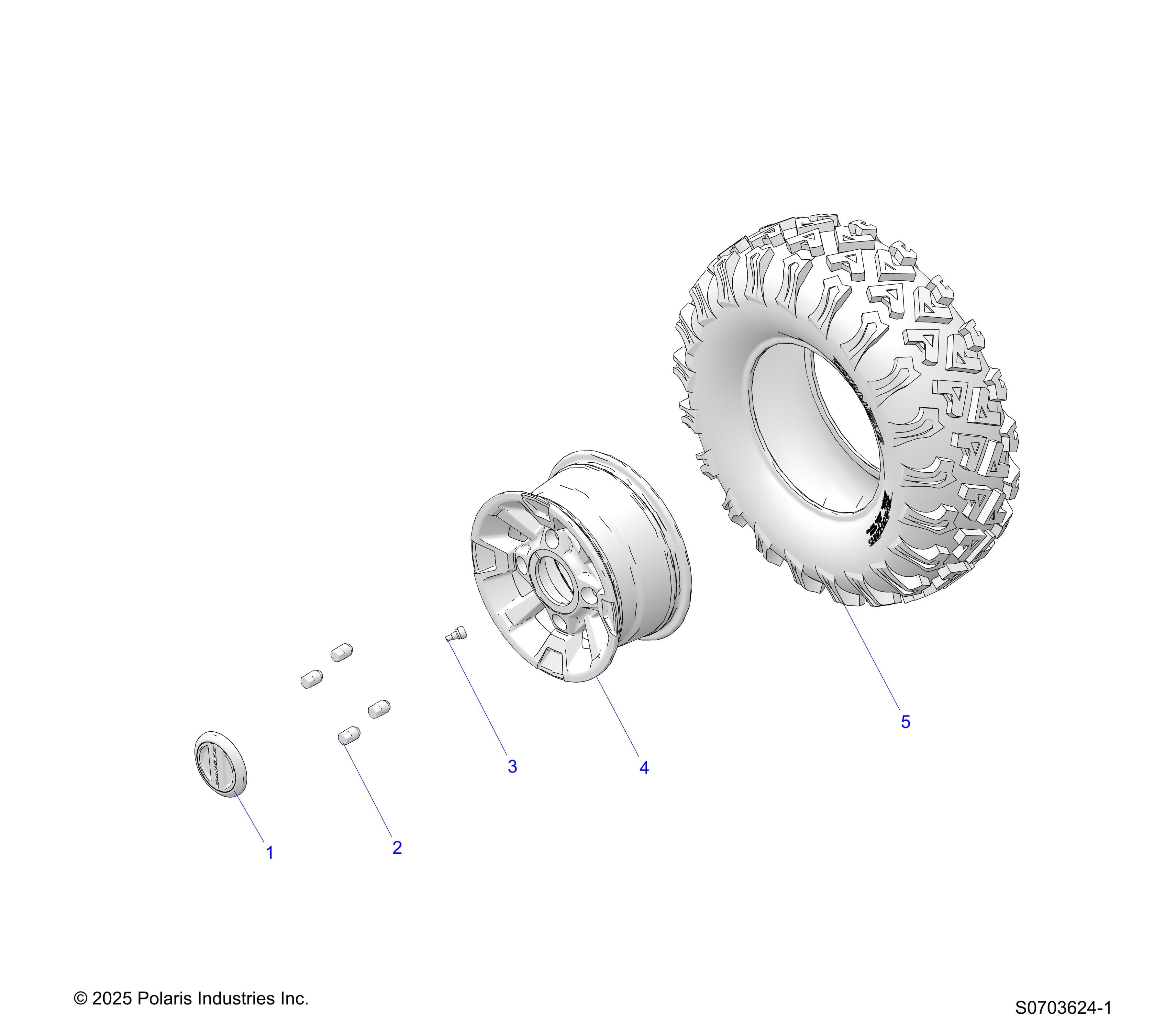 2026 RANGER 1000 CABBED — WHEELS, FRONT diagram