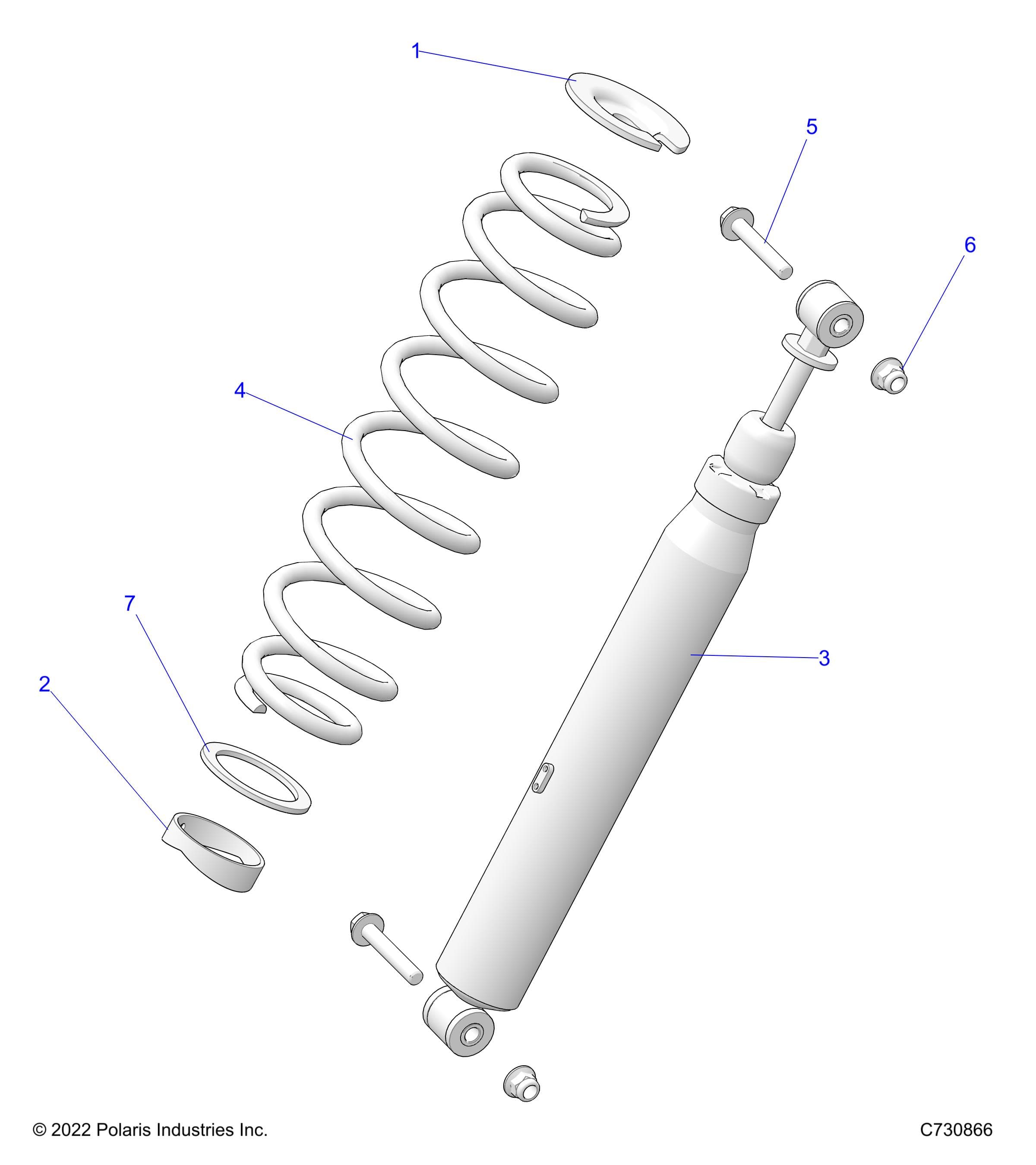 2026 RANGER 1000 NON EPS — SUSPENSION, REAR SHOCK MOUNTING EVAP - R26TAA99B1 (C730866) diagram