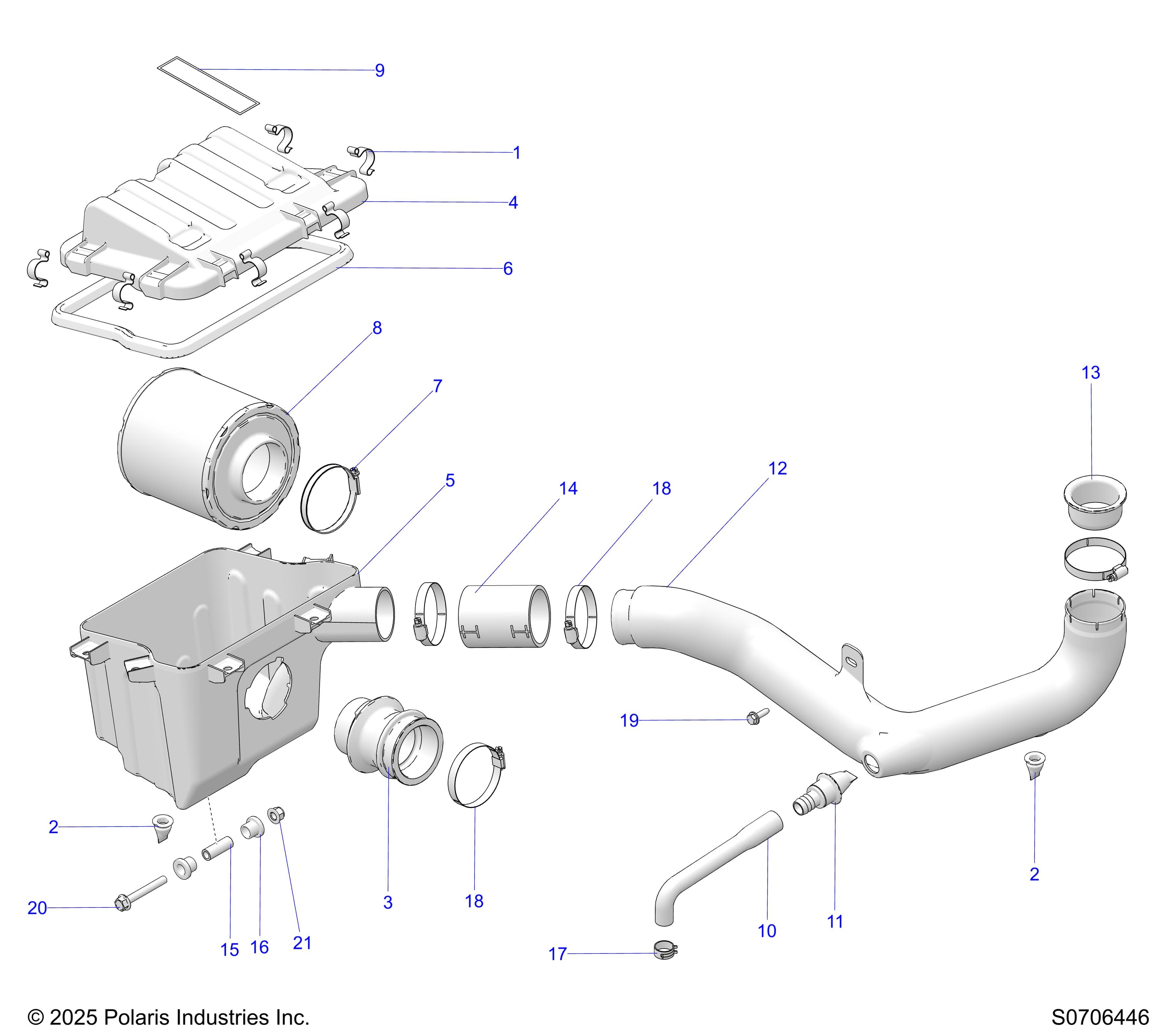 2026 RANGER 500 — ENGINE, AIR INTAKE diagram