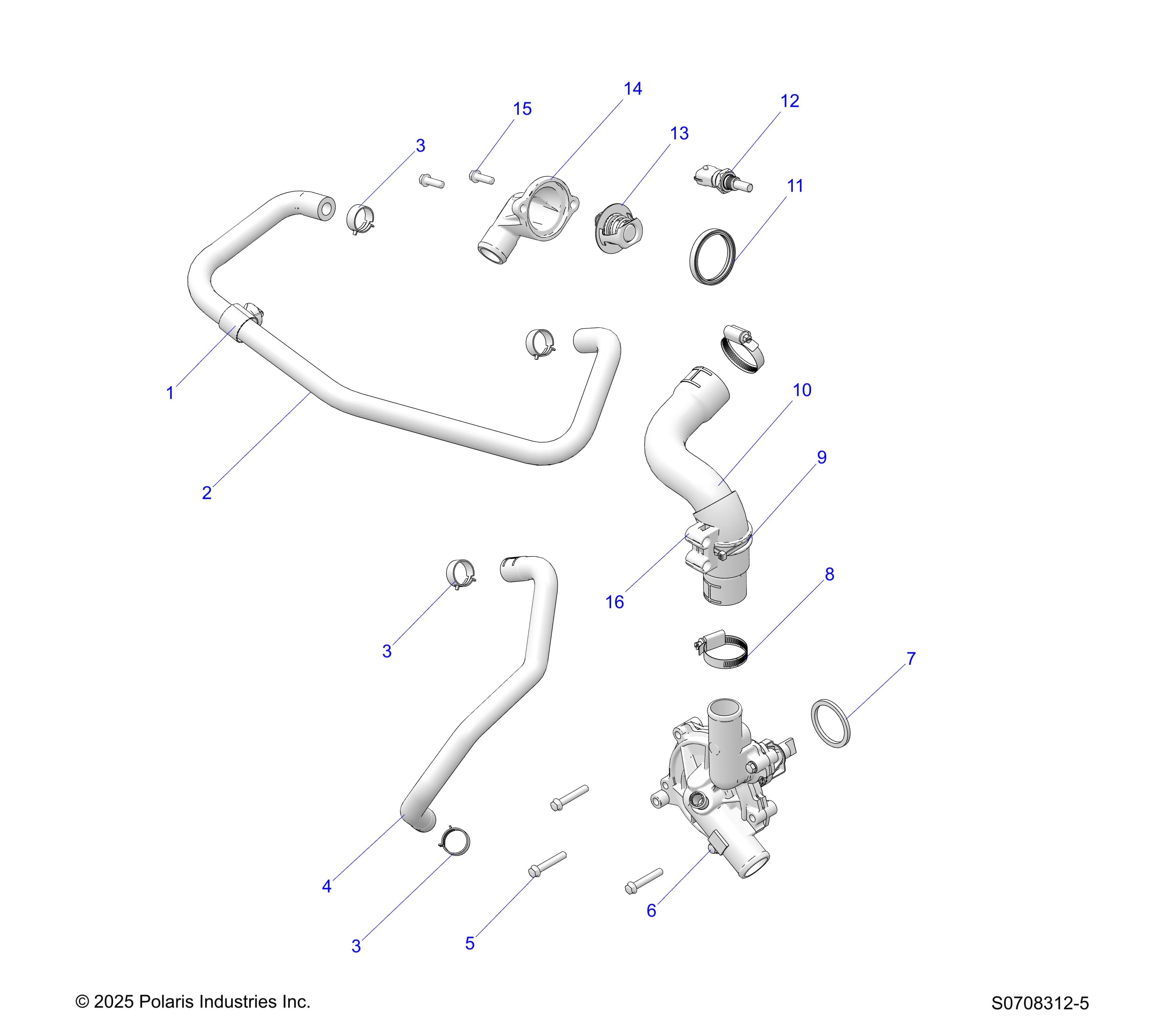 2026 RANGER 1000 CABBED — ENGINE, WATERPUMP & BYPASS diagram