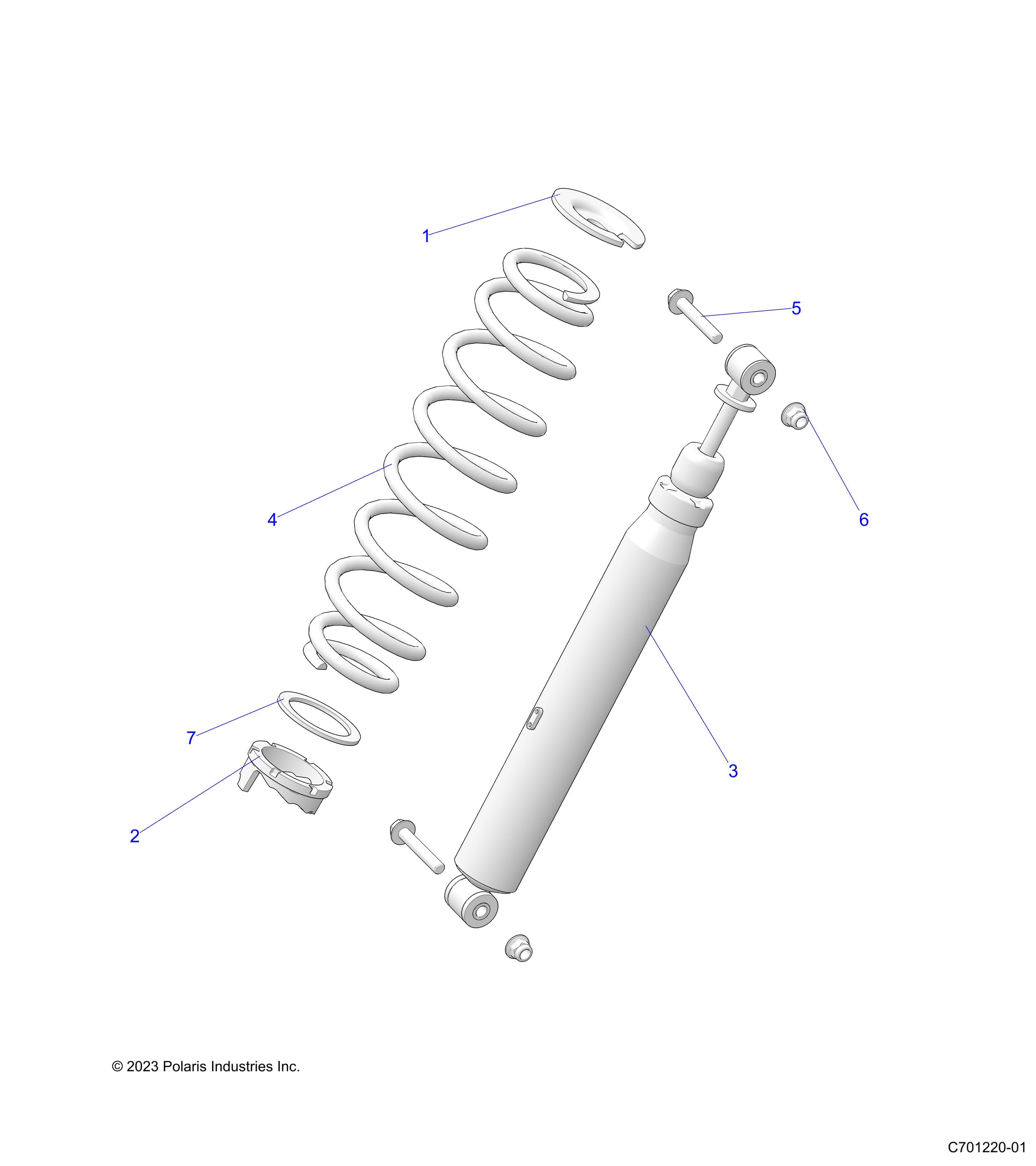 2026 RANGER 1000 CABBED — SUSPENSION, FRONT SHOCK diagram