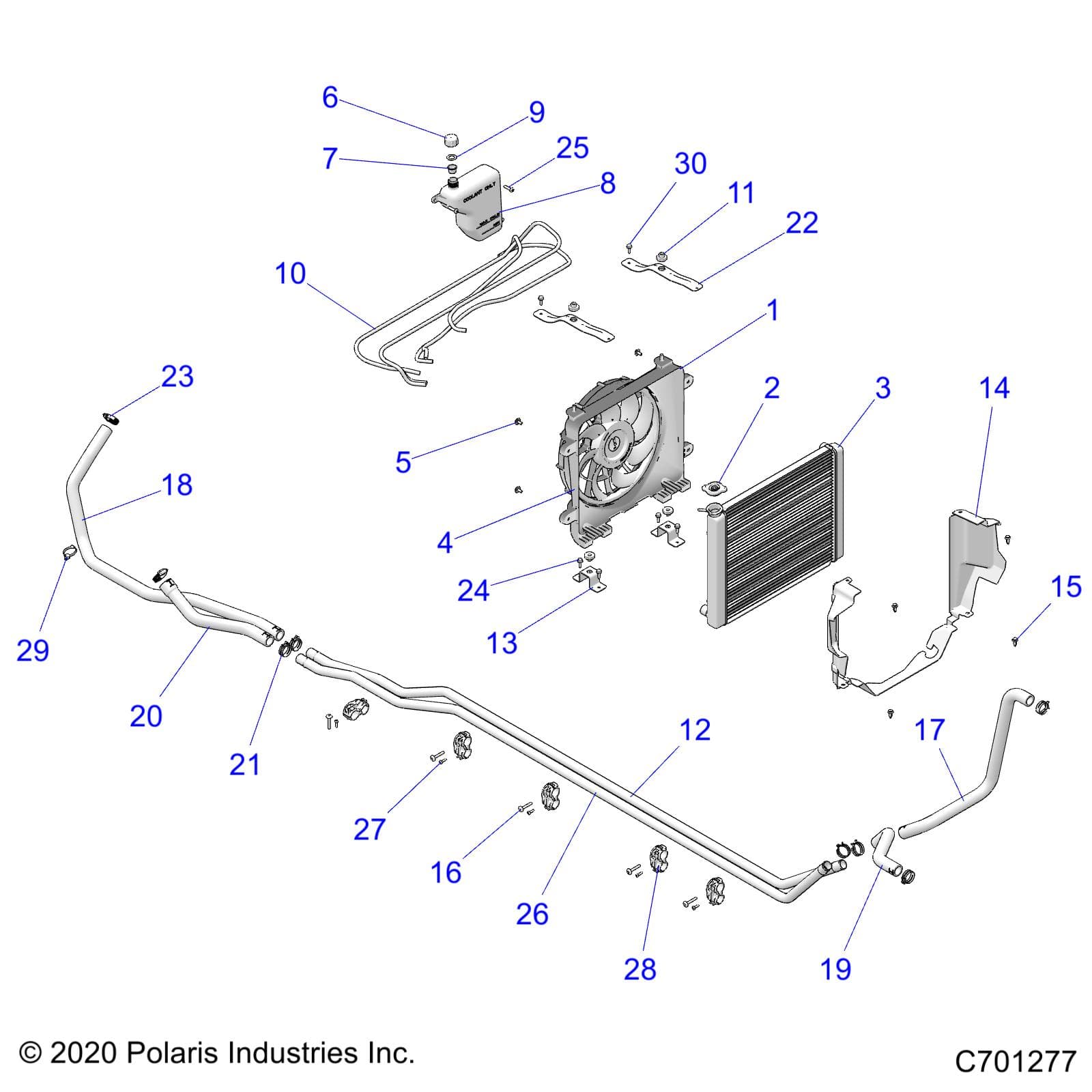 2026 RANGER 1000 XP CREW TEXAS EDITION — ENGINE, COOLING SYSTEM - R26RSF99AL (C701277) diagram