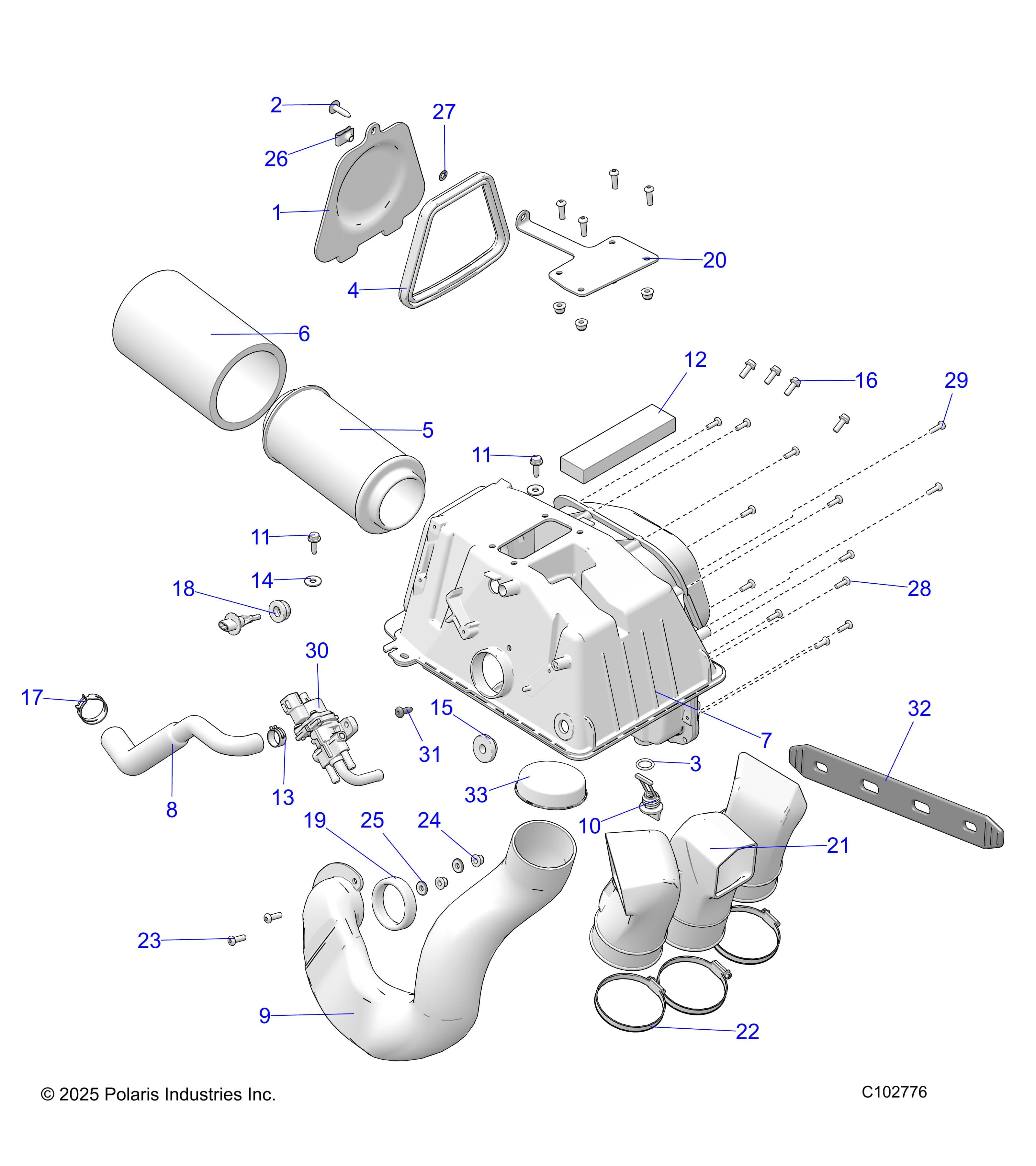 2026 SPORTSMAN XP 1000 MUD R01 - A26SXM95AR — ENGINE, AIR INTAKE - A26SXM95AR (C102776) diagram