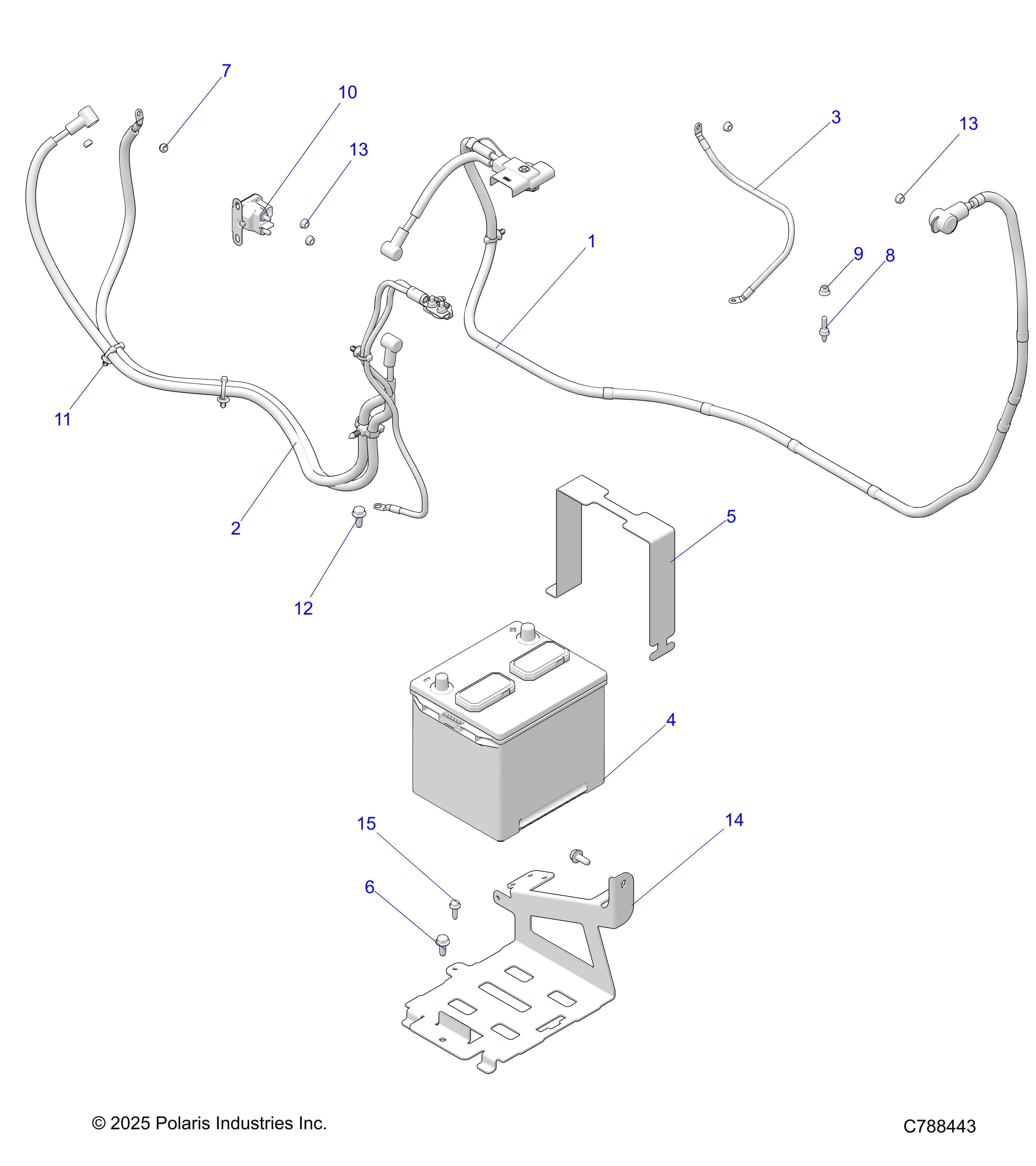 2026 RANGER 1000 XP PREMIUM — ELECTRICAL, BATTERY - R26RRE99A9/AF/AH/AB/AS/B9/BF/BH/BB/BS (C788443) diagram
