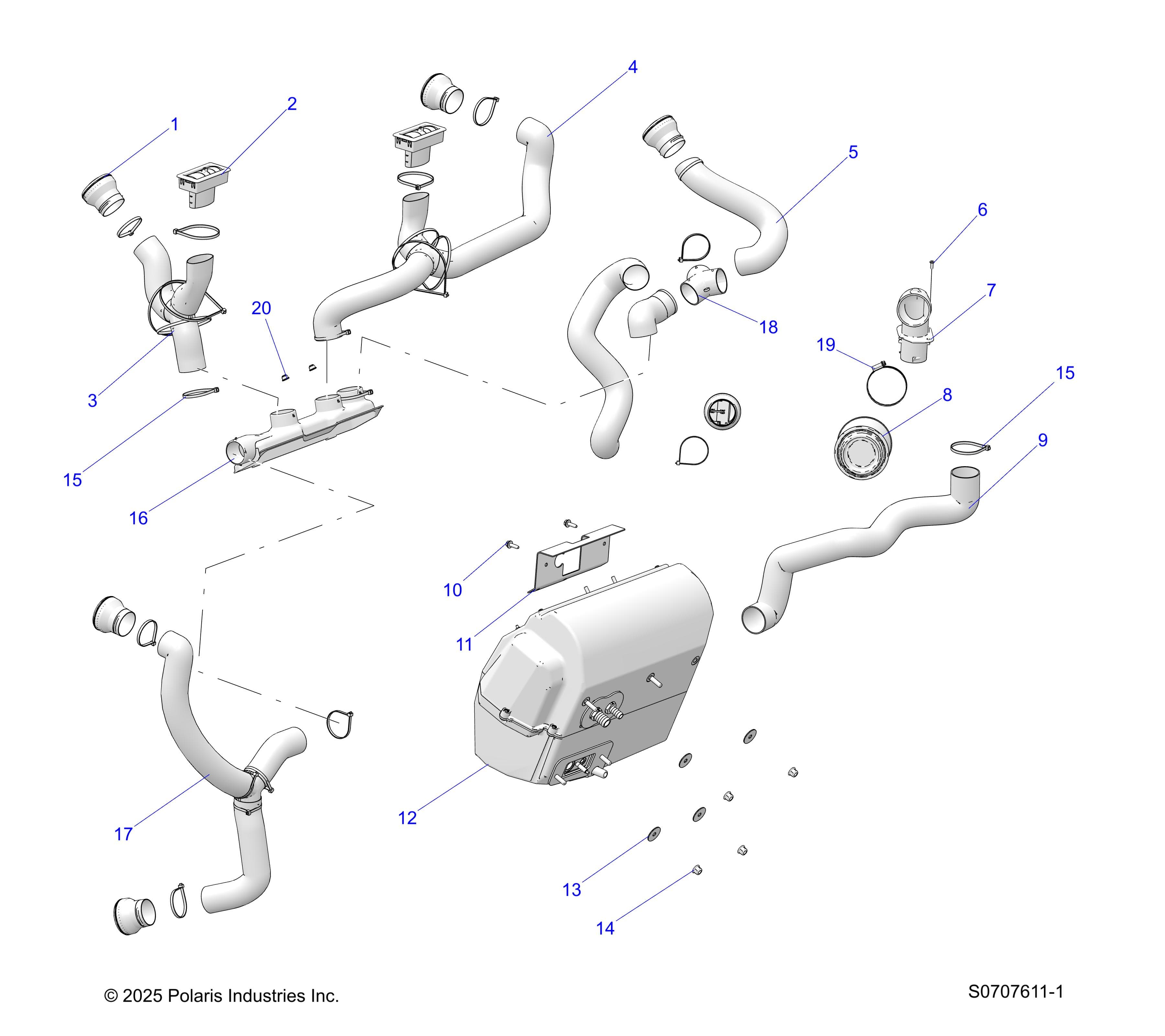 2026 RANGER 1000 XP NSTR — BODY, HVAC DUCTING - TO 10/01/2025 diagram