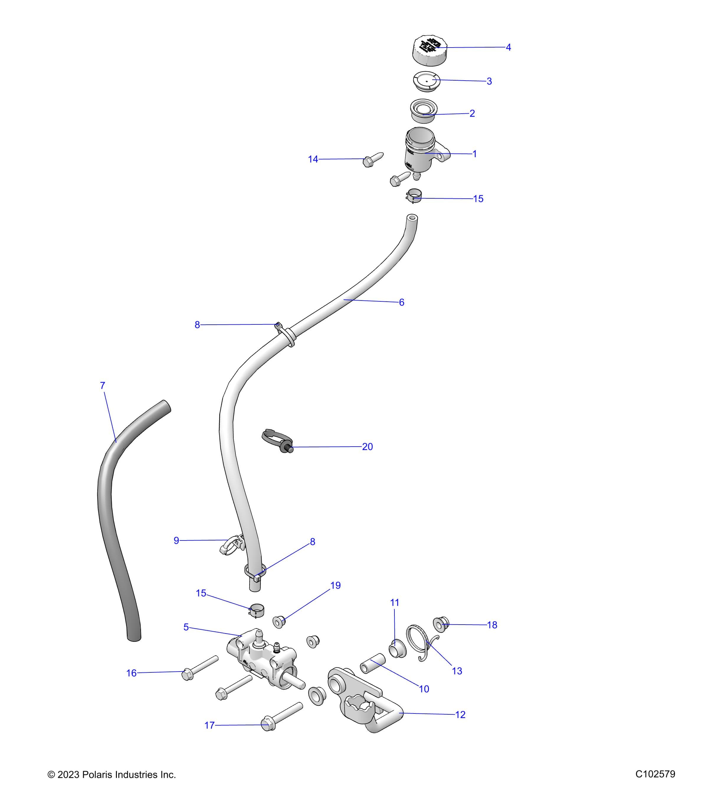 2026 SPORTSMAN 570 — BRAKES, BRAKE PEDAL and MASTER CYLINDER - A26SEA57A1/A4/A6 (C102579) diagram