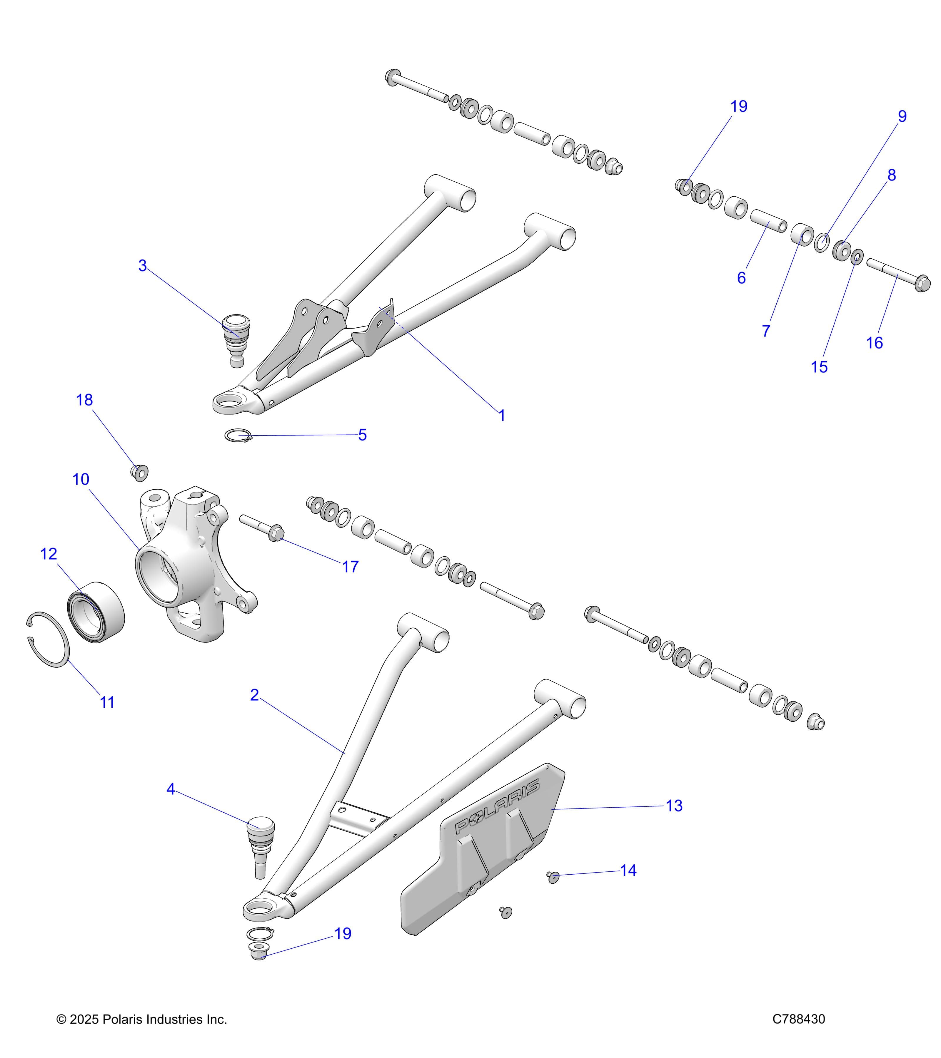 2026 RANGER 1000 NON EPS — SUSPENSION, A-ARM - R26TAA99A1/B1 (C788430) diagram