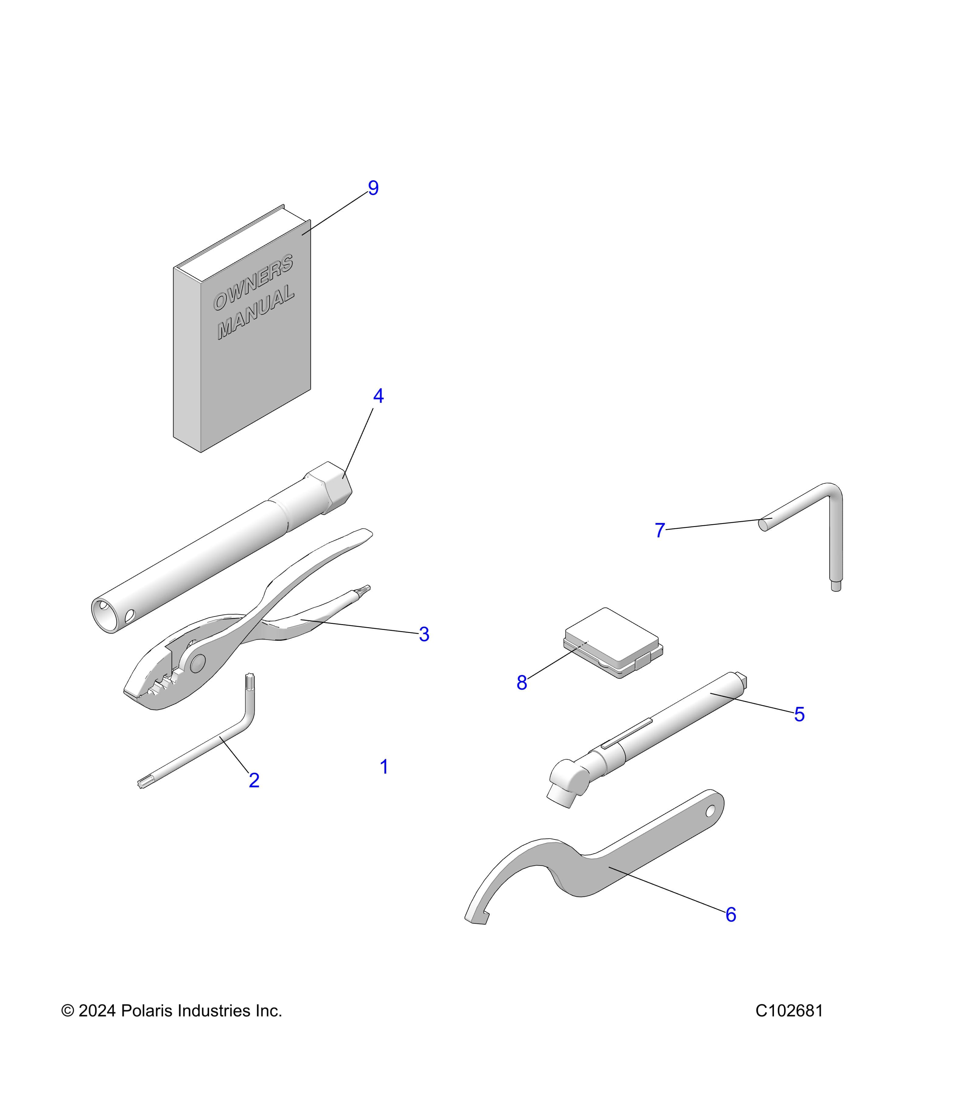2026 SPORTSMAN TOURING 570 PREM — REFERENCE, TOOL KIT and OWNERS MANUAL - A26SDZ57AB (C102681) diagram