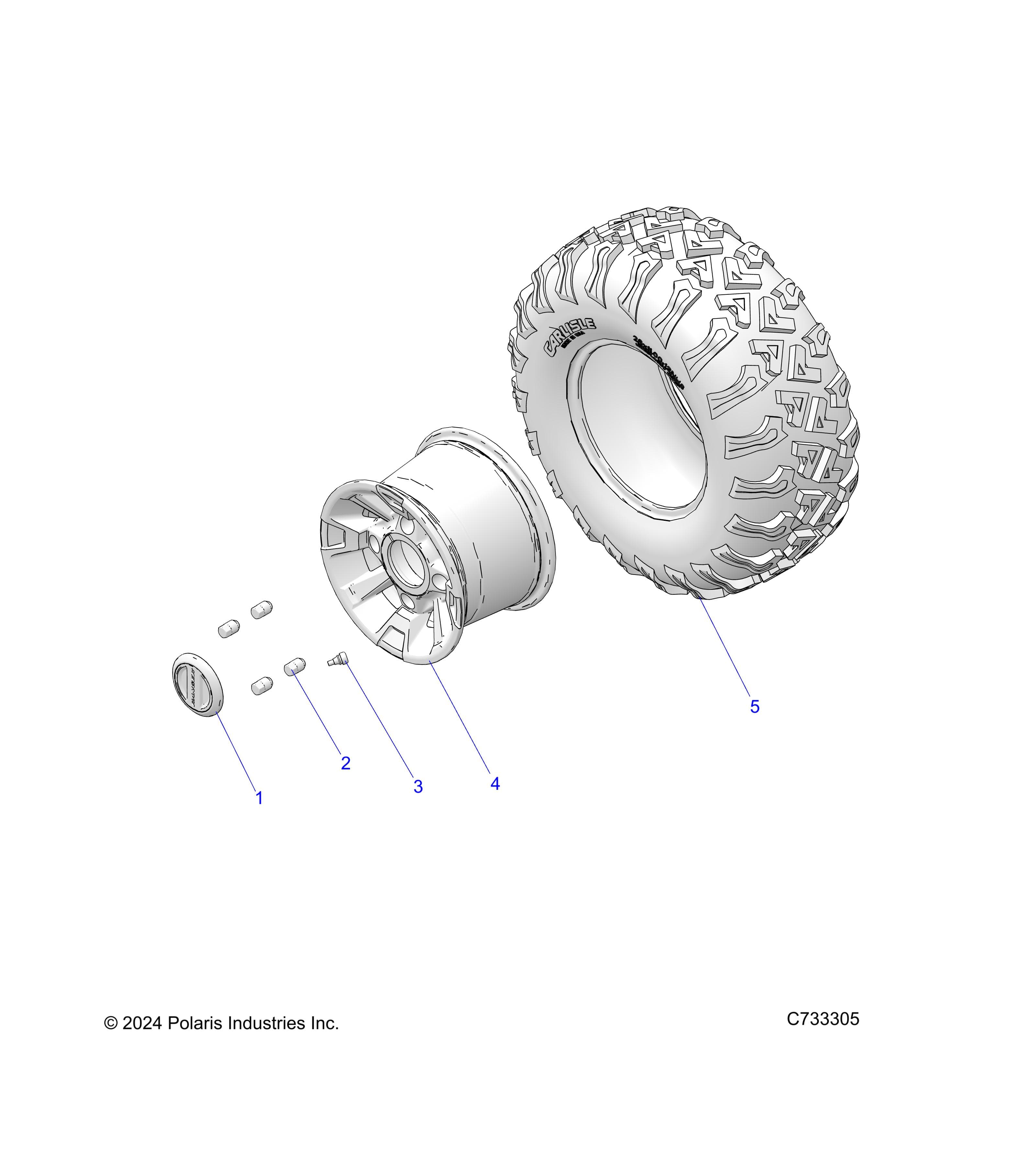 2026 RANGER 1000 EPS — WHEELS, REAR PREMIUM UNITS - R26TAE99A9/AF/AJ/AK/BF/BK (C733305) diagram