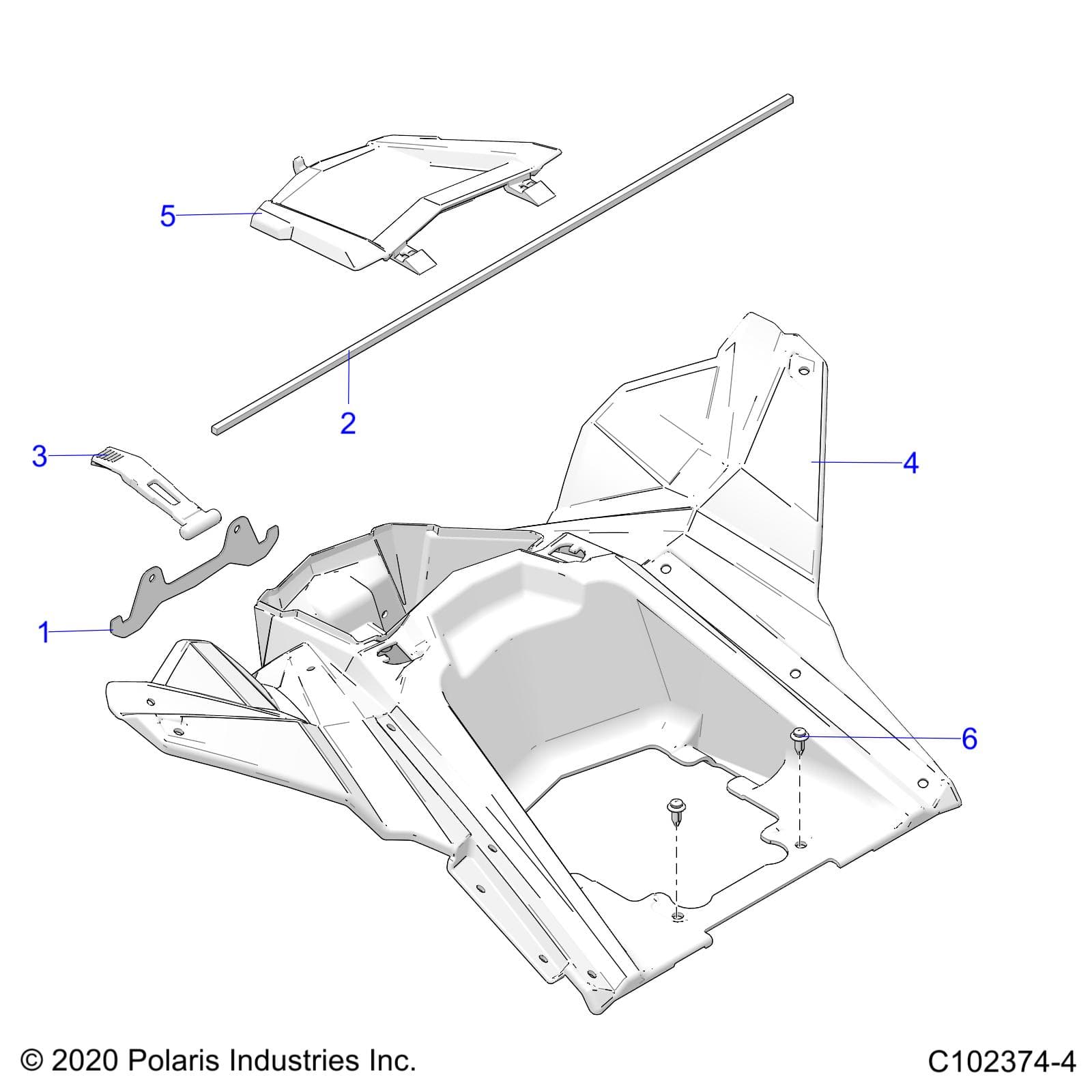 2026 SCRAMBLER 850 48" R02 - A26SVA85A4 — BODY, STORAGE, REAR - A26SVA85A4 (C102374-4) diagram