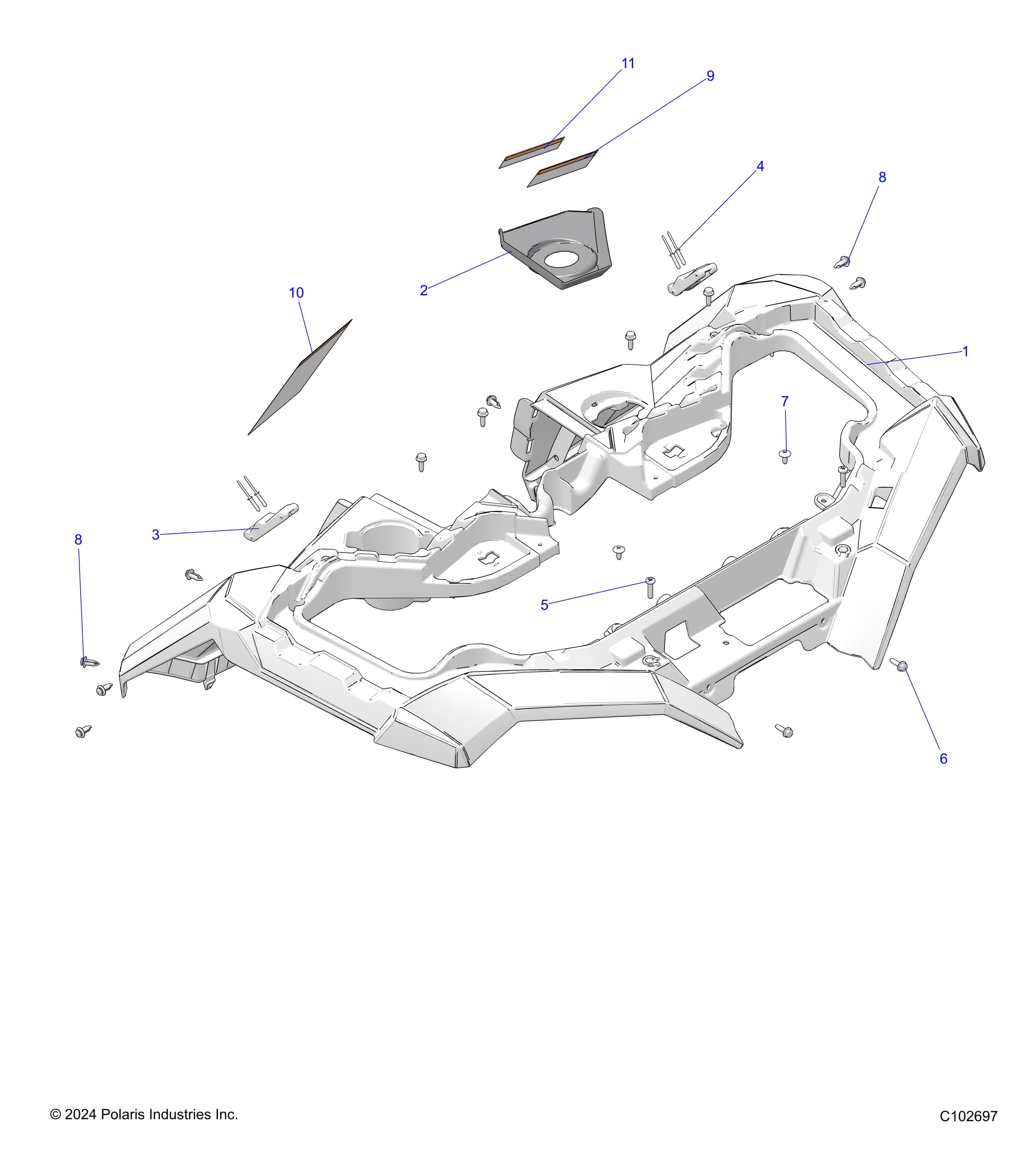 2026 SPORTSMAN 850 48" R02 - A26SXA85A1 — BODY, FRONT CAB - A26SXA85A1 (C102697) diagram