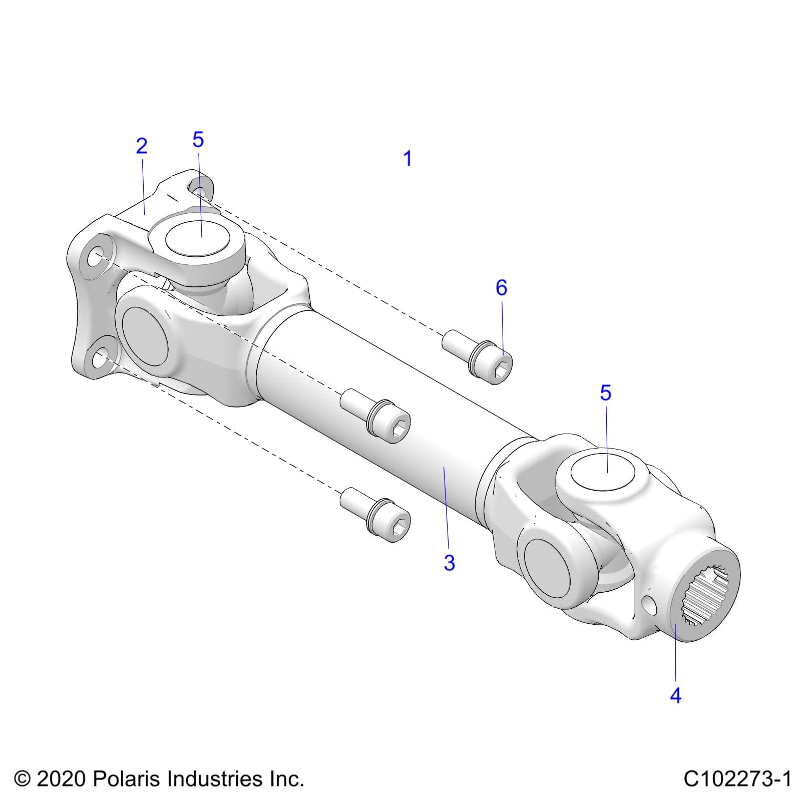 2026 SPORTSMAN 850 48" R02 - A26SXA85A1 — DRIVE TRAIN, PROP SHAFT, REAR - A26SXA85A1 (C102273-1) diagram