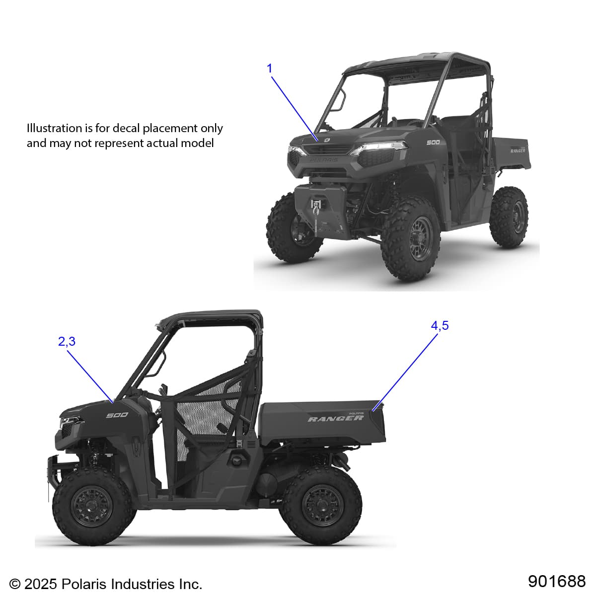 2026 RANGER 500 — BODY, DECALS, GRAPHICS diagram