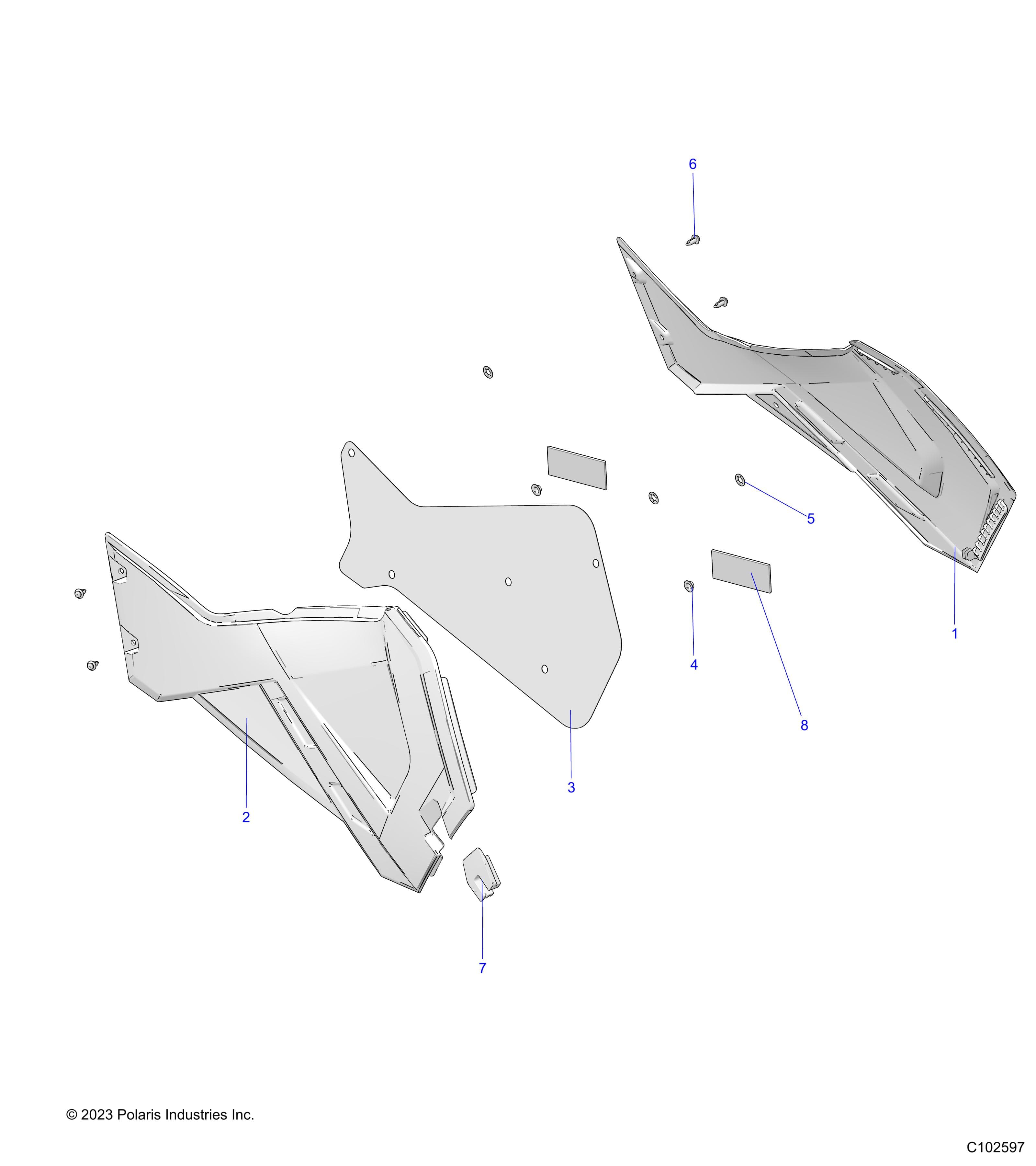 2026 SPORTSMAN 570 — BODY, SIDE PANELS - A26SEA57A1/A4/A6 (C102597) diagram