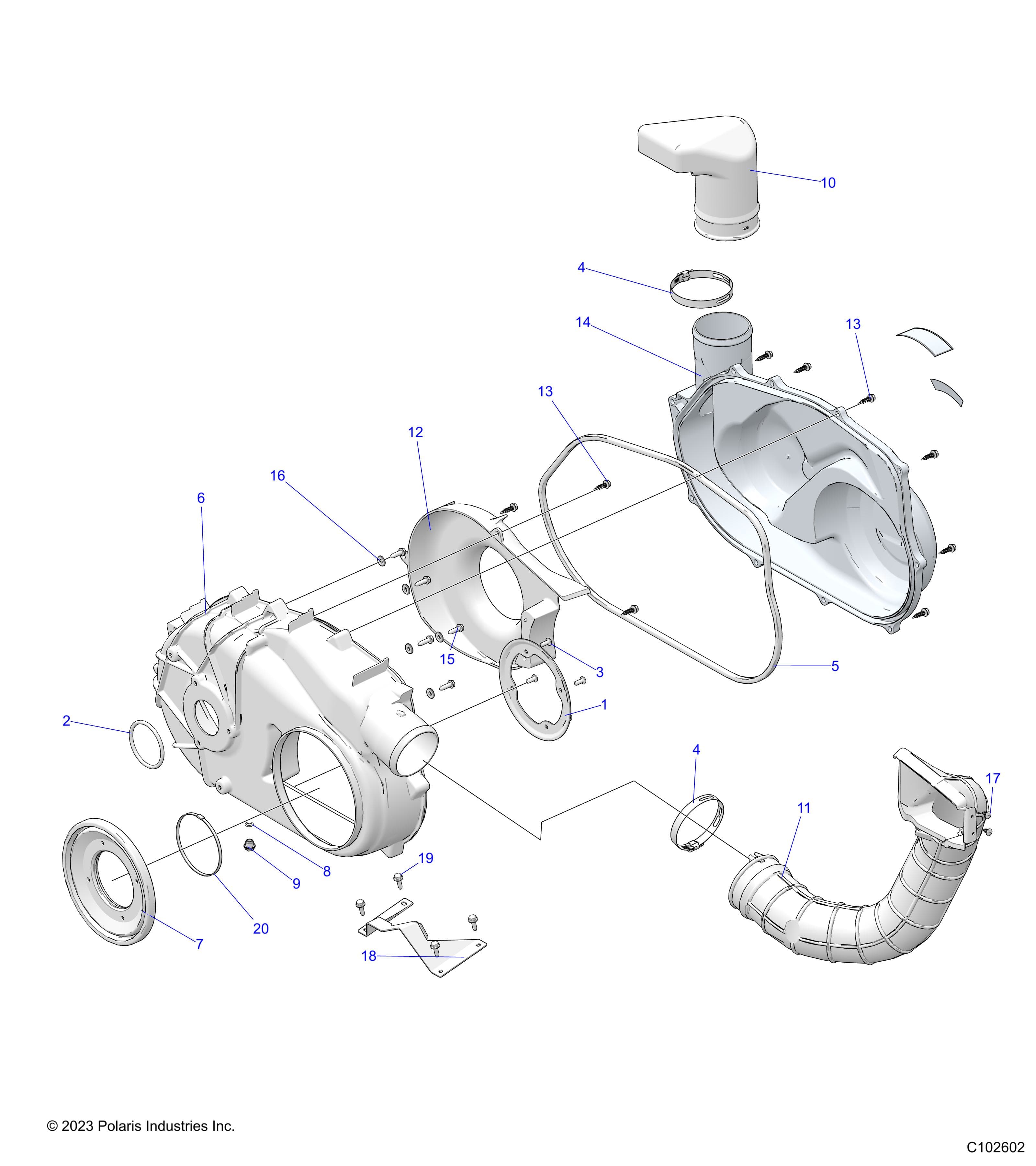 2026 SPORTSMAN TOURING 570 — BODY, CLUTCH COVER - A26SDA57A7 (C102602) diagram