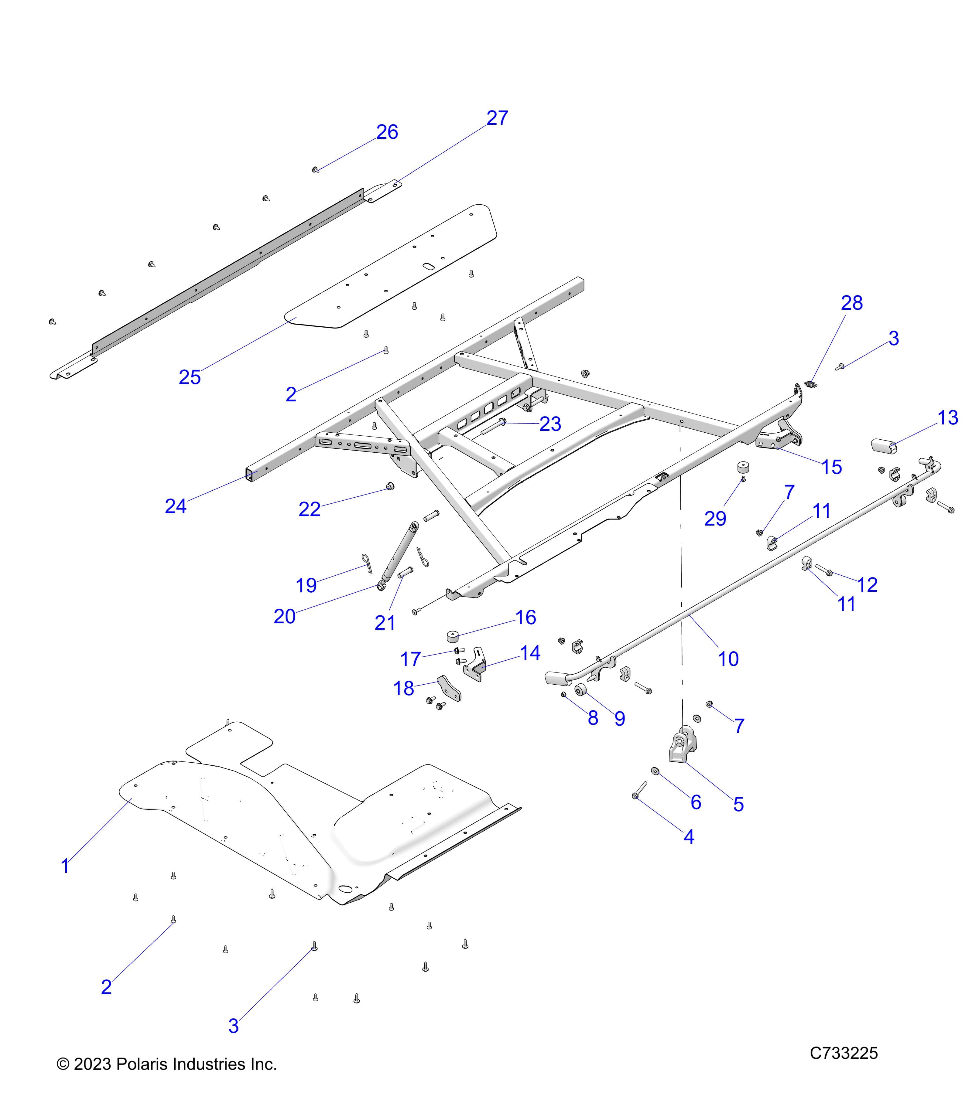 2026 RANGER 1000 XP CREW NSTR ULTIMATE TRAIL BOSS — BODY, BOX, MOUNTING - R26RSV99AK (C733225) diagram