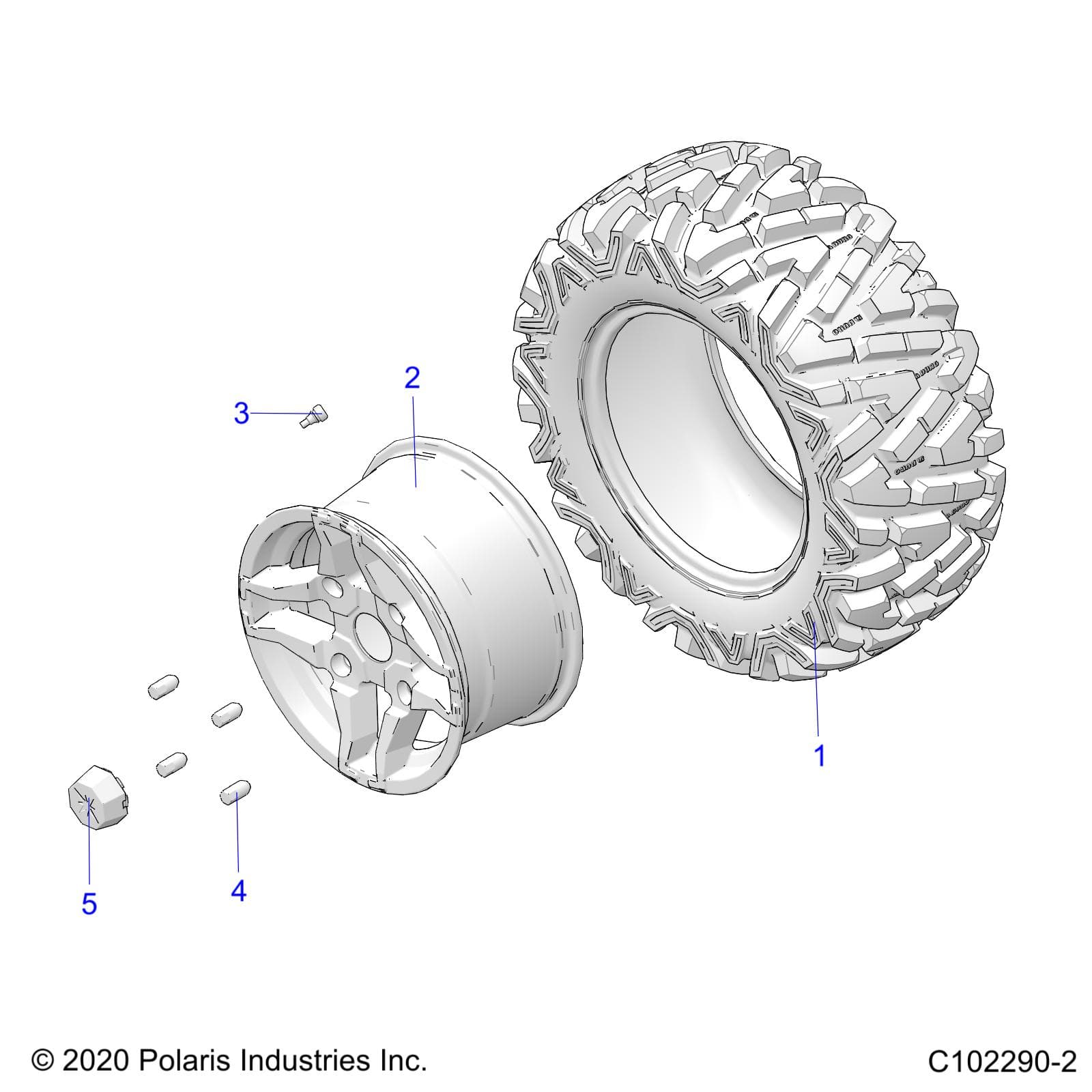 2026 SPORTSMAN 570 UTL 49S — WHEELS, REAR TIRE - A26SHR57AG (C102290-2) diagram