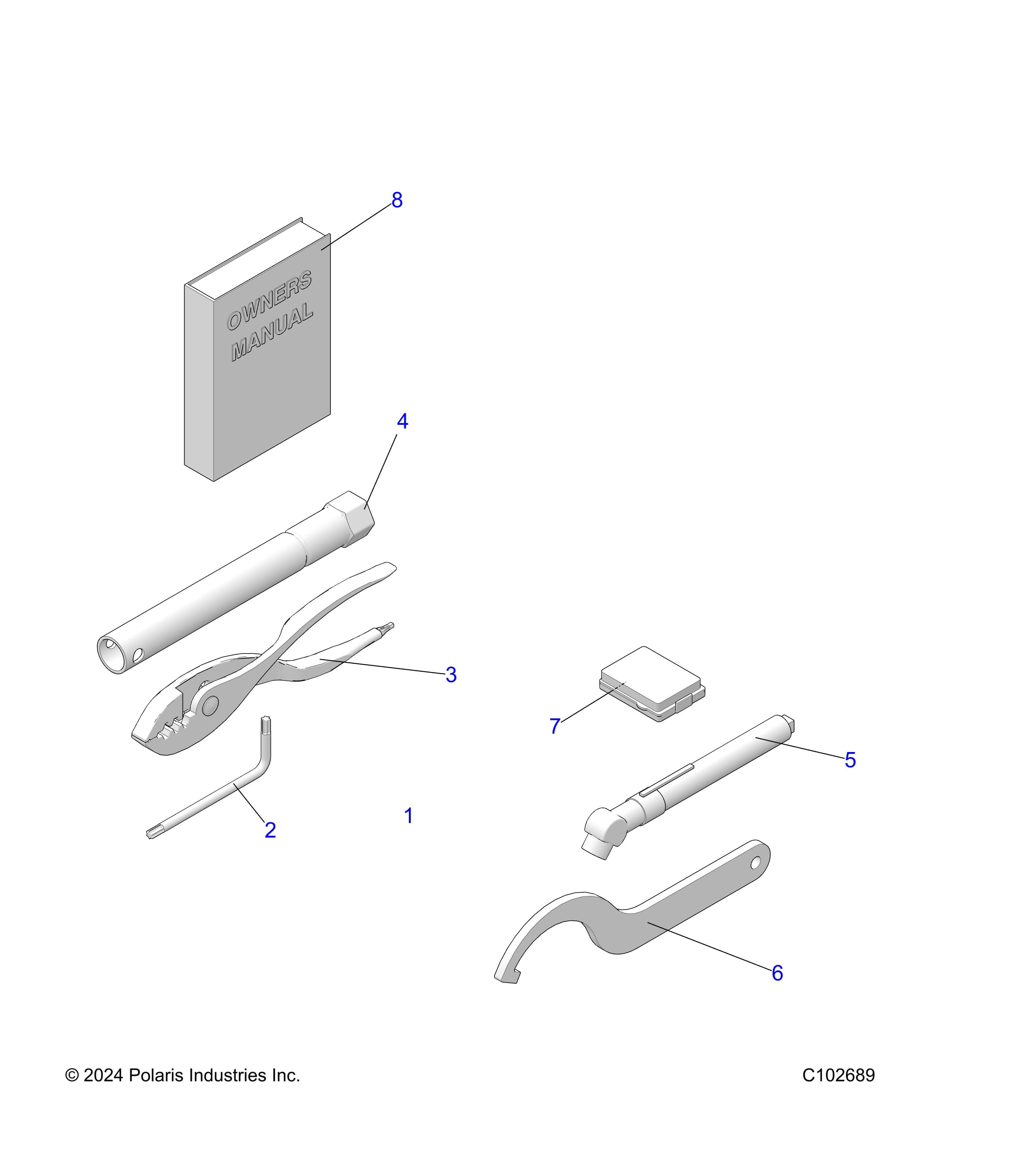 2026 SPORTSMAN 850 MUD 49S R01 - A26SXN85A7 — REFERENCE, TOOL KIT AND OWNERS MANUAL  - A26SXN85A7 (C102689) diagram