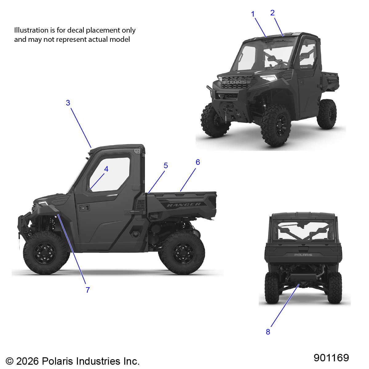 2026 RANGER 1000 CABBED — BODY, DECALS, GENERAL diagram