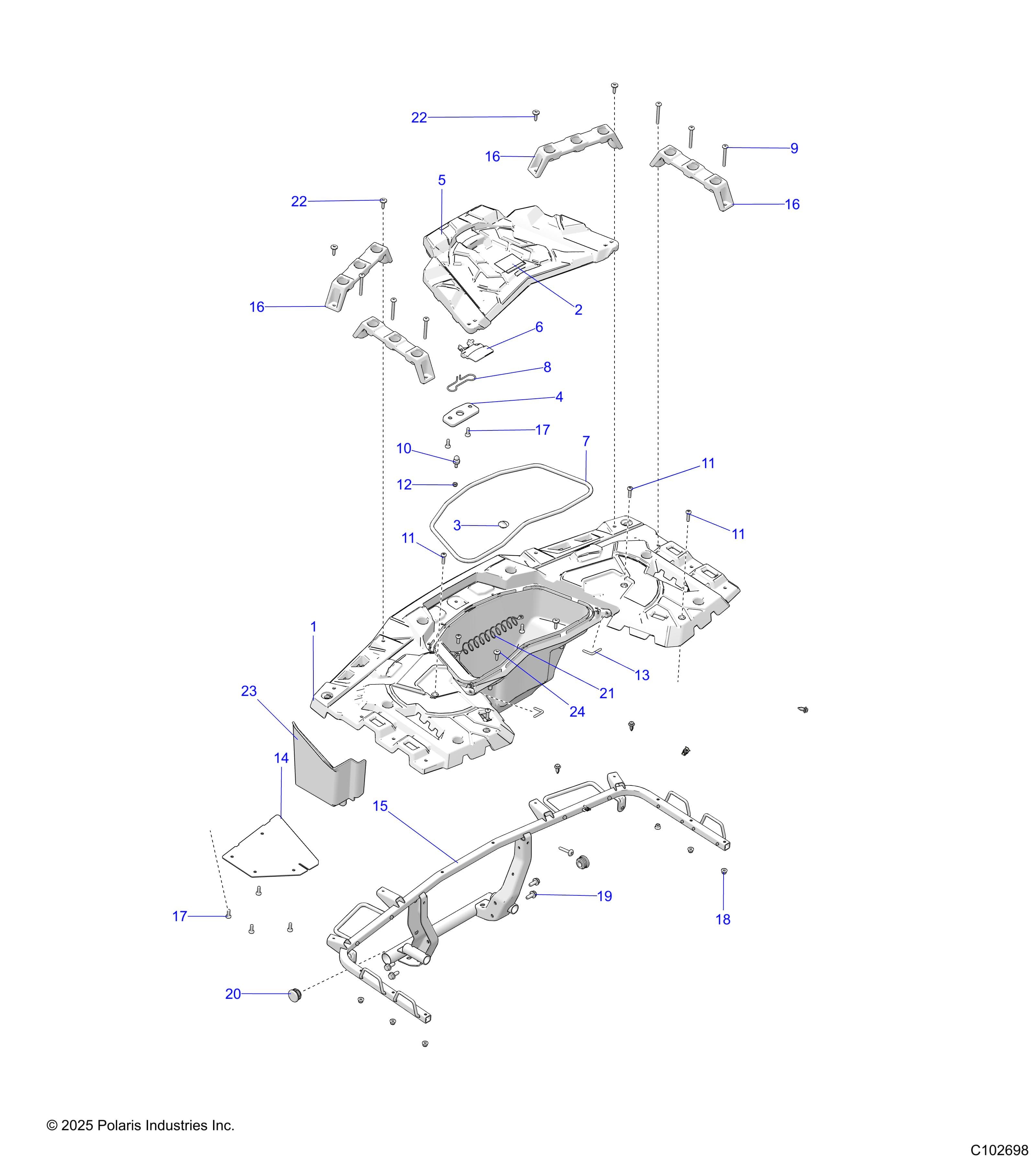 2026 SPORTSMAN 850 48" R02 - A26SXA85A1 — BODY, REAR RACK - A26SXA85A1 (C102698) diagram