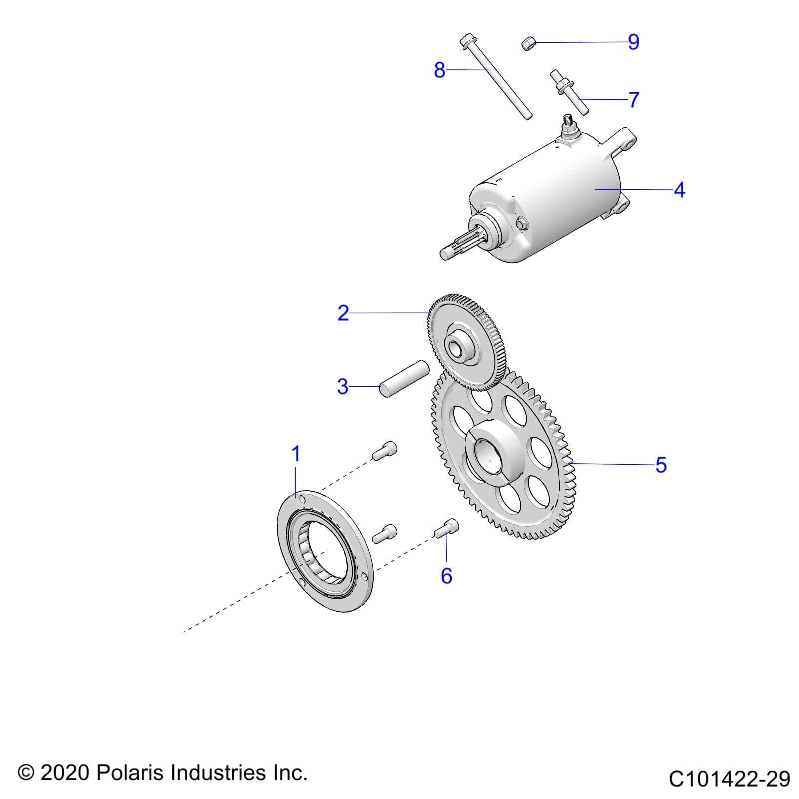 2026 SPORTSMAN 450 EPS 50S — ENGINE, STARTER DRIVE - A26SEE50B1/B4 (C101422-29) diagram